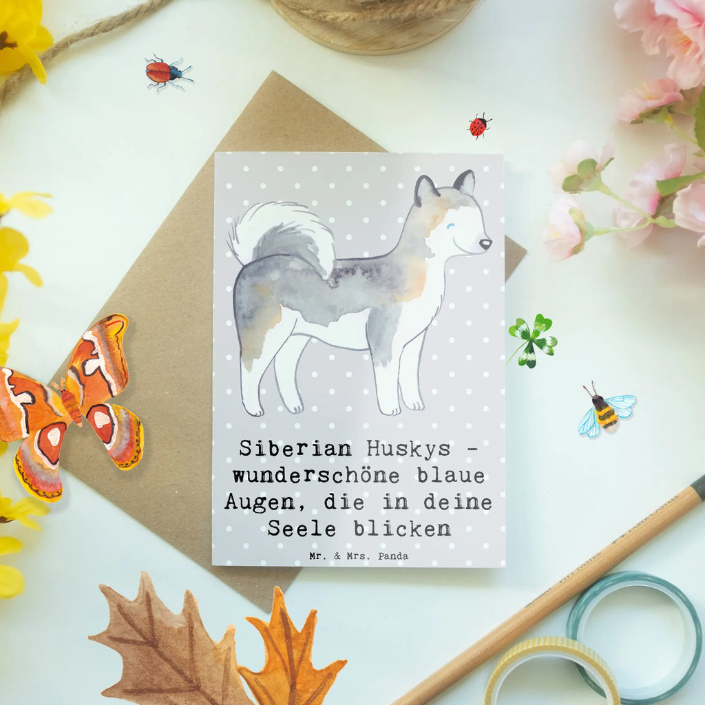 Grußkarte Siberian Husky Augenzauber Hochzeitskarte, Grußkarte, Klappkarte, Ansichtskarten, Geburtstagskarte, Glückwunschkarte, Einladungskarte, Karte, Hund, Hunderasse, Rassehund, Hundebesitzer, Geschenk, Tierfreund, Schenken, Welpe