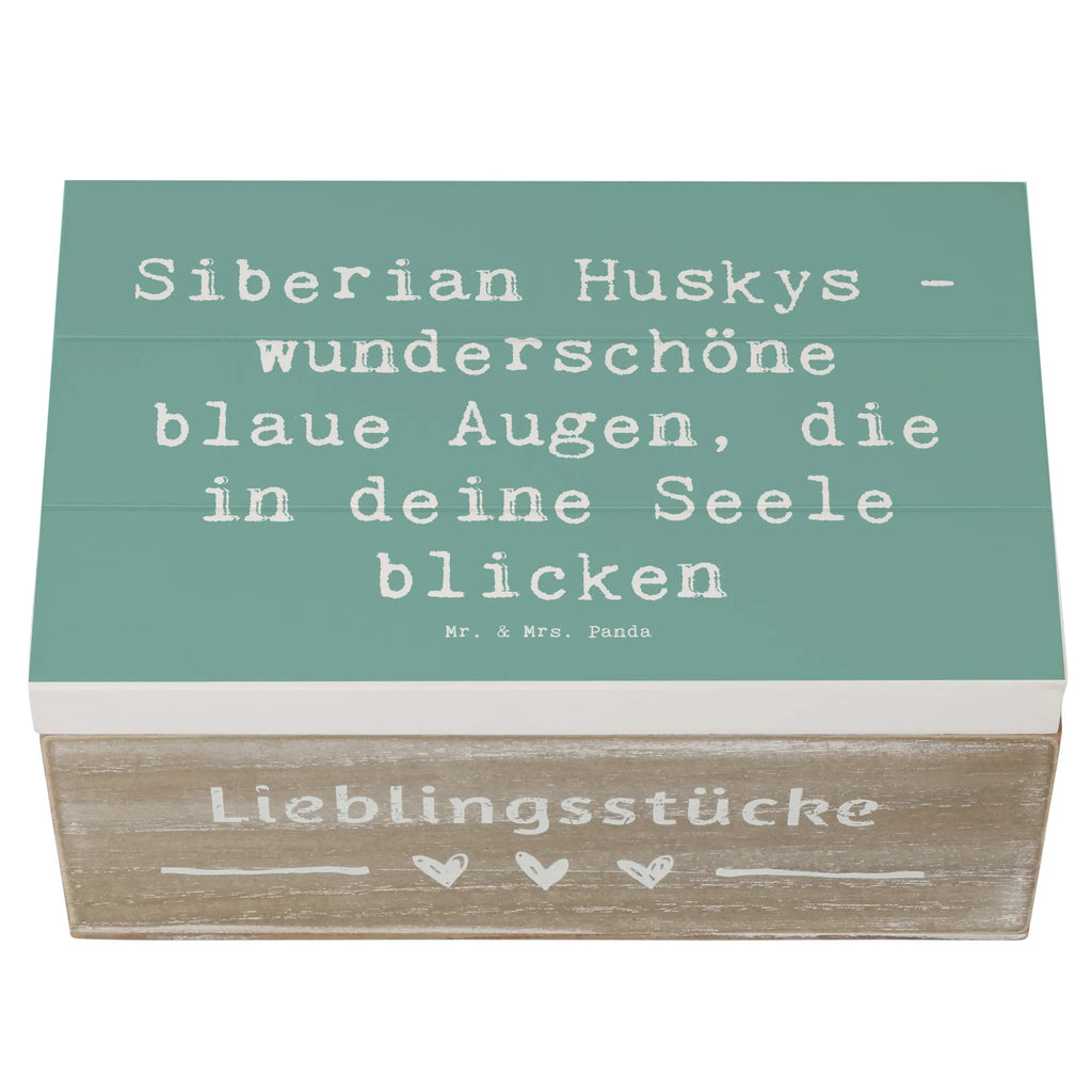 Wooden chest Saying Siberian Huskys - wunderschöne blaue Augen, die in deine Seele blicken Erinnerungskiste, Geschenkbox, Geschenkdose, Kiste, Truhe, Dekokiste, Schatulle, XXL, Holzkiste, Aufbewahrungsbox, Erinnerungsbox, Schatzkiste, Hund, Hunderasse, Rassehund, Hundebesitzer, Geschenk, Tierfreund, Schenken, Welpe