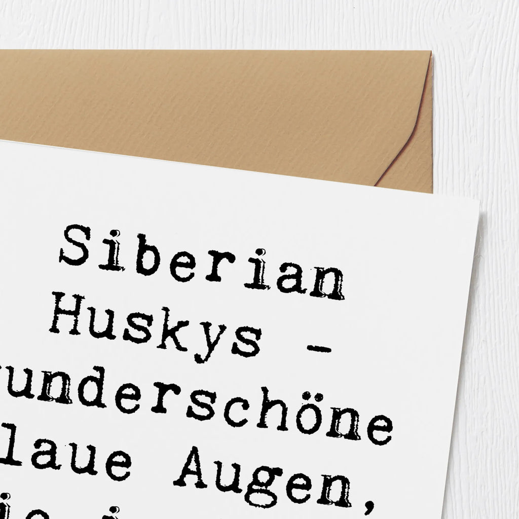 Deluxe Card Saying Siberian Huskys - wunderschöne blaue Augen, die in deine Seele blicken Grußkarte, Hochwertige Klappkarte, Geburtstagskarte, Hochzeitskarte, Hochwertige Grußkarte, Einladungskarte, Karte, Klappkarte, Glückwunschkarte, Hund, Hunderasse, Rassehund, Hundebesitzer, Geschenk, Tierfreund, Schenken, Welpe