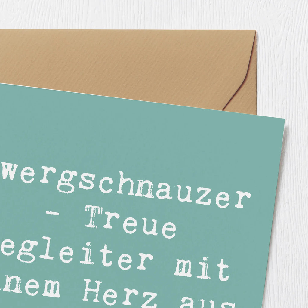 Deluxe Karte Spruch Zwergschnauzer Herz Einladungskarte, Klappkarte, Hochzeitskarte, Geburtstagskarte, Karte, Grußkarte, Glückwunschkarte, Hochwertige Klappkarte, Hochwertige Grußkarte, Hund, Hunderasse, Rassehund, Hundebesitzer, Geschenk, Tierfreund, Schenken, Welpe