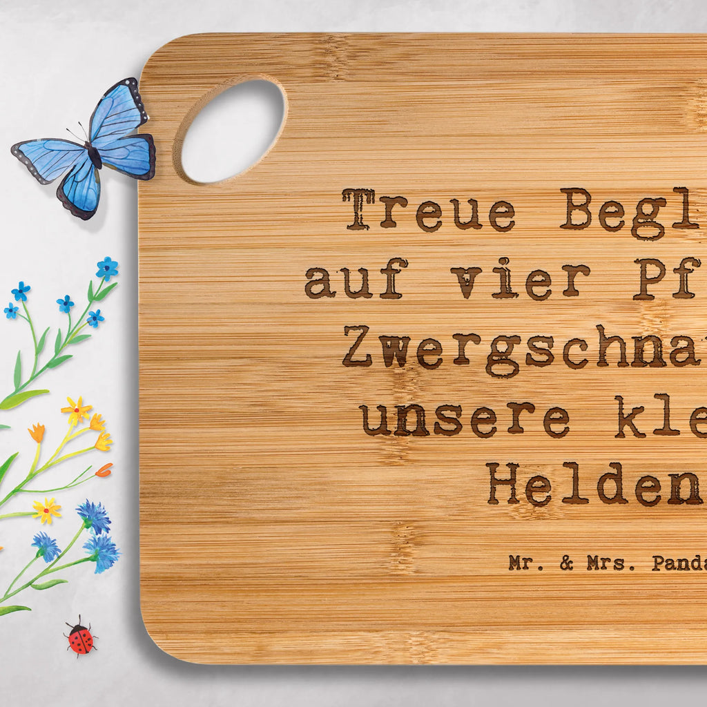 Bambus - deska do krojenia Przysłowie Treue Begleiter auf vier Pfoten - Zwergschnauzer, unsere kleinen Helden! Pies, rasa psa, pies rasowy, właściciel psa, prezent, miłośnik zwierząt, dawanie, szczeniak