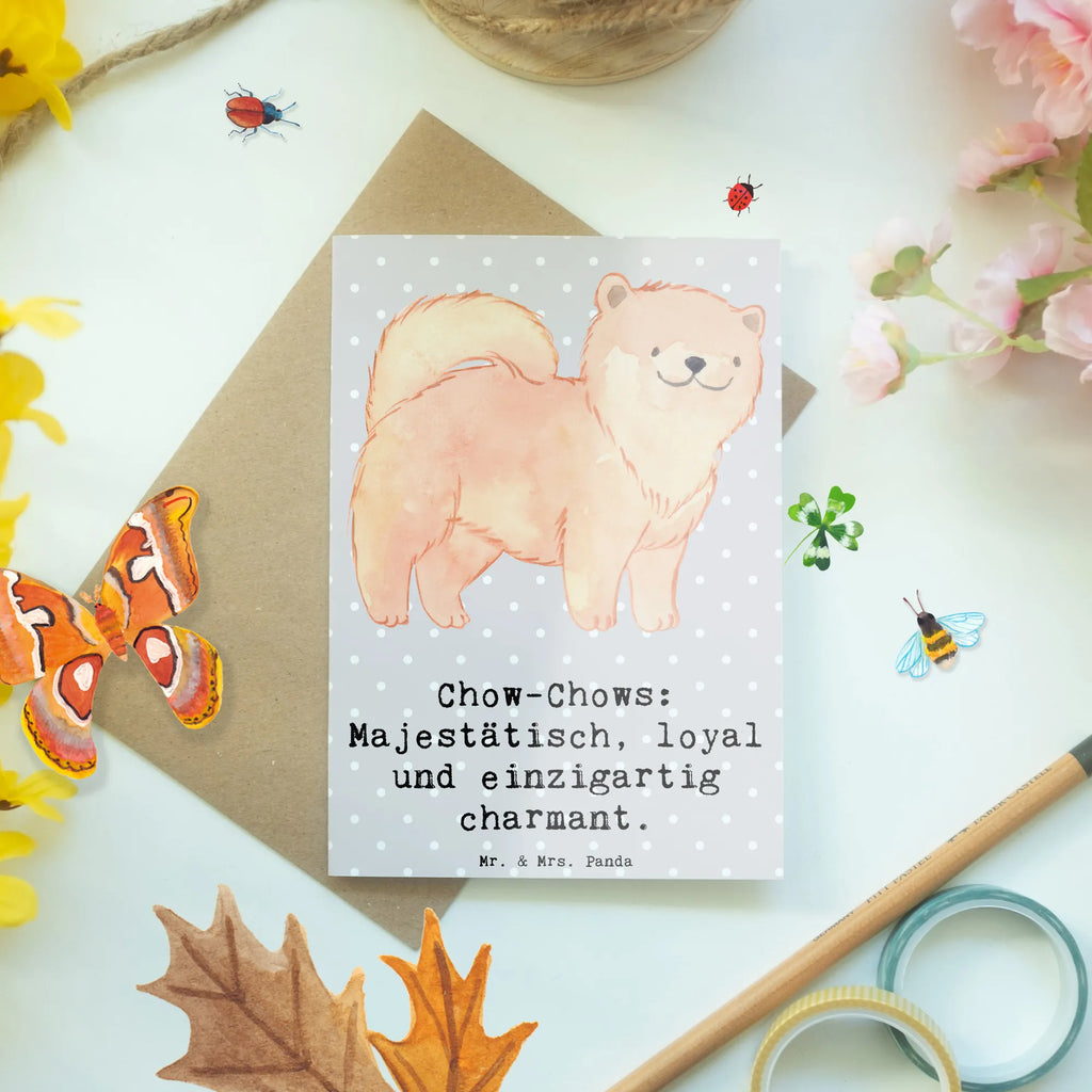 Grußkarte Chow-Chow Charme Ansichtskarten, Geburtstagskarte, Grußkarte, Klappkarte, Einladungskarte, Karte, Glückwunschkarte, Hochzeitskarte, Hund, Hunderasse, Rassehund, Hundebesitzer, Geschenk, Tierfreund, Schenken, Welpe