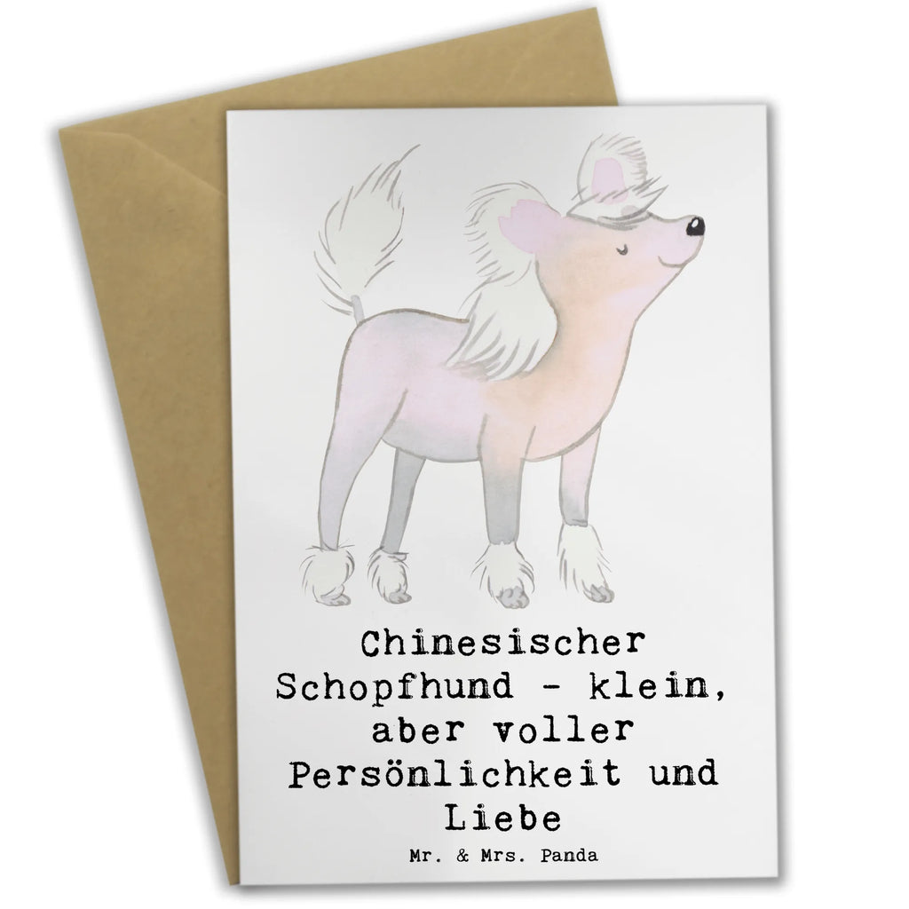 Greetings card Chinesischer Schopfhund - klein, aber voller Persönlichkeit und Liebe Hochzeitskarte, Grußkarte, Karte, Ansichtskarten, Klappkarte, Glückwunschkarte, Einladungskarte, Geburtstagskarte, Hund, Hunderasse, Rassehund, Hundebesitzer, Geschenk, Tierfreund, Schenken, Welpe