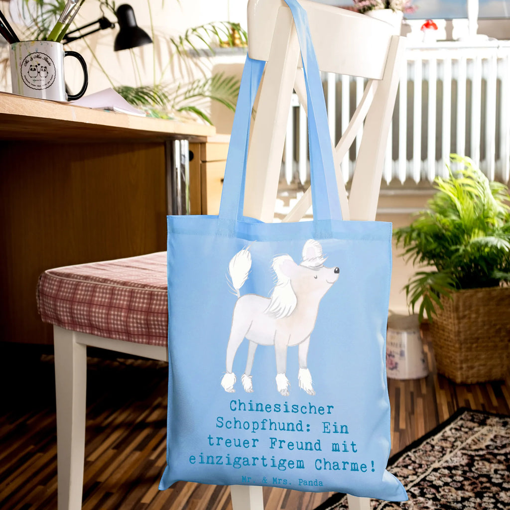 Tote bag Chinesischer Schopfhund: Ein treuer Freund mit einzigartigem Charme! Shopper, Einkaufstasche, Einkaufstüte, Stoffbeutel, Strandtasche, Umhängetasche, Beutel, Schultertasche, Jutebeutel, Stofftasche, Beuteltasche, Laptoptasche, Tasche, Tragetasche, Badetasche, Jutetasche, Hund, Hunderasse, Rassehund, Hundebesitzer, Geschenk, Tierfreund, Schenken, Welpe
