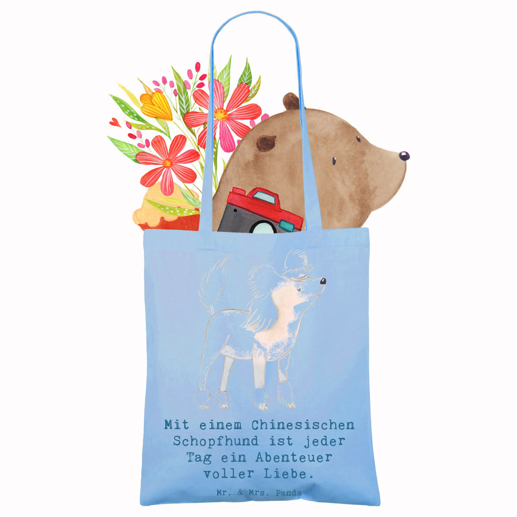 Tragetasche Chinesischer Schopfhund Abenteuer Umhängetasche, Tasche, Beuteltasche, Stoffbeutel, Beutel, Tragetasche, Laptoptasche, Jutetasche, Jutebeutel, Schultertasche, Strandtasche, Badetasche, Stofftasche, Einkaufstasche, Shopper, Einkaufstüte, Hund, Hunderasse, Rassehund, Hundebesitzer, Geschenk, Tierfreund, Schenken, Welpe