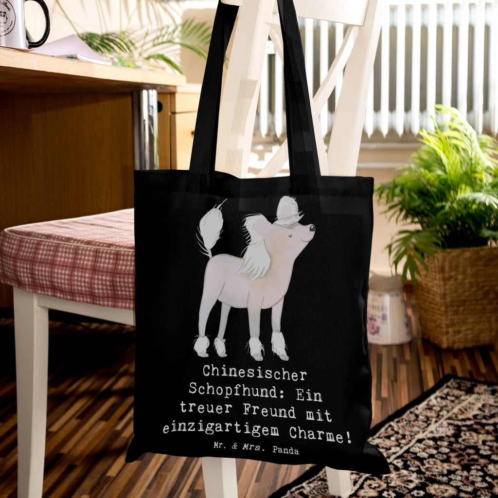 Tote bag Chinesischer Schopfhund: Ein treuer Freund mit einzigartigem Charme! Shopper, Einkaufstasche, Einkaufstüte, Stoffbeutel, Strandtasche, Umhängetasche, Beutel, Schultertasche, Jutebeutel, Stofftasche, Beuteltasche, Laptoptasche, Tasche, Tragetasche, Badetasche, Jutetasche, Hund, Hunderasse, Rassehund, Hundebesitzer, Geschenk, Tierfreund, Schenken, Welpe