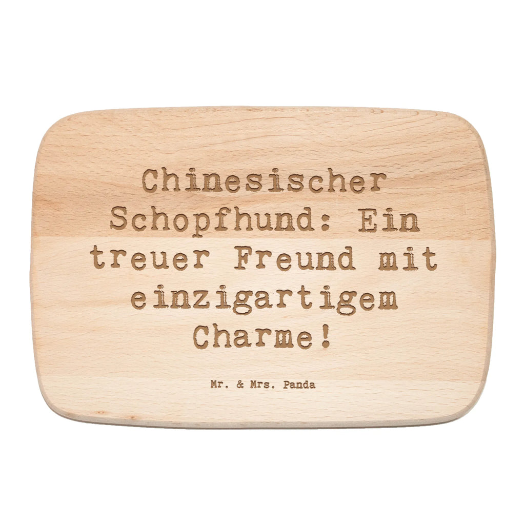Śniadaniowa deska Przysłowie Chinesischer Schopfhund: Ein treuer Freund mit einzigartigem Charme! Pies, rasa psa, pies rasowy, właściciel psa, prezent, miłośnik zwierząt, dawanie, szczeniak