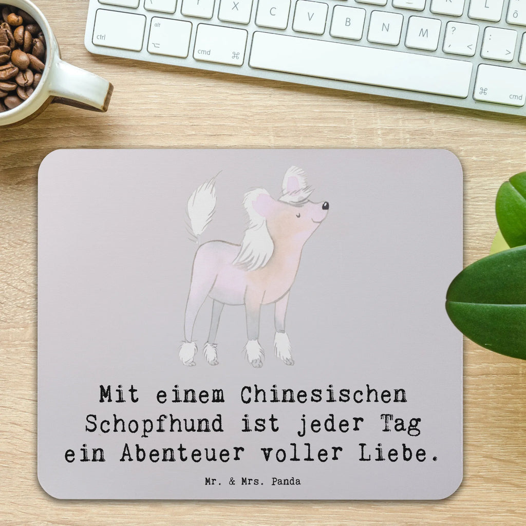 Mouse mat Mit einem Chinesischen Schopfhund ist jeder Tag ein Abenteuer voller Liebe. Designer Mauspad, Mousepad, Mauspad, Einzigartiges Mauspad, Arbeitszimmer, Mauspad Büro, Computer zubehör, PC Zubehör, Mausunterlage, Büroausstattung, Hund, Hunderasse, Rassehund, Hundebesitzer, Geschenk, Tierfreund, Schenken, Welpe