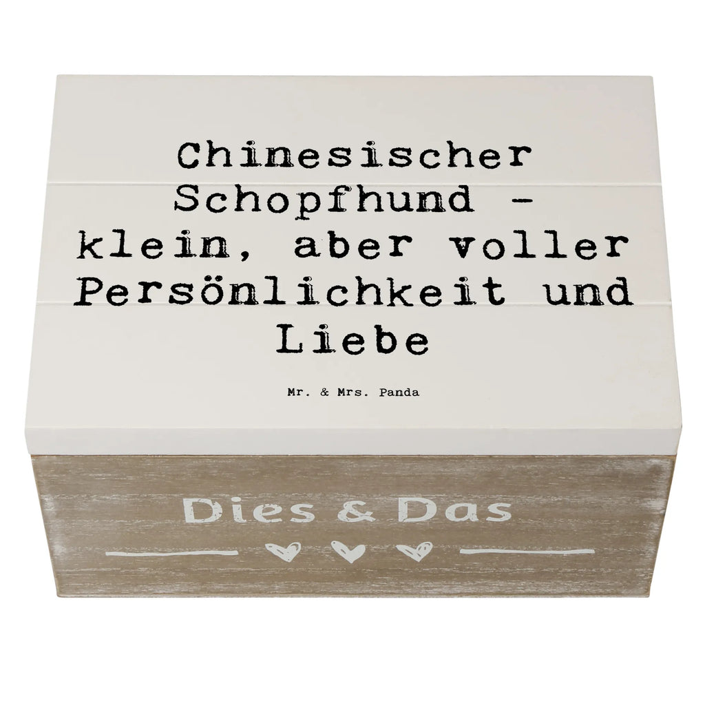 Wooden chest Saying Chinesischer Schopfhund - klein, aber voller Persönlichkeit und Liebe Erinnerungskiste, Geschenkdose, Holzkiste, Aufbewahrungsbox, Erinnerungsbox, Kiste, Schatulle, Schatzkiste, Geschenkbox, Dekokiste, XXL, Truhe, Hund, Hunderasse, Rassehund, Hundebesitzer, Geschenk, Tierfreund, Schenken, Welpe