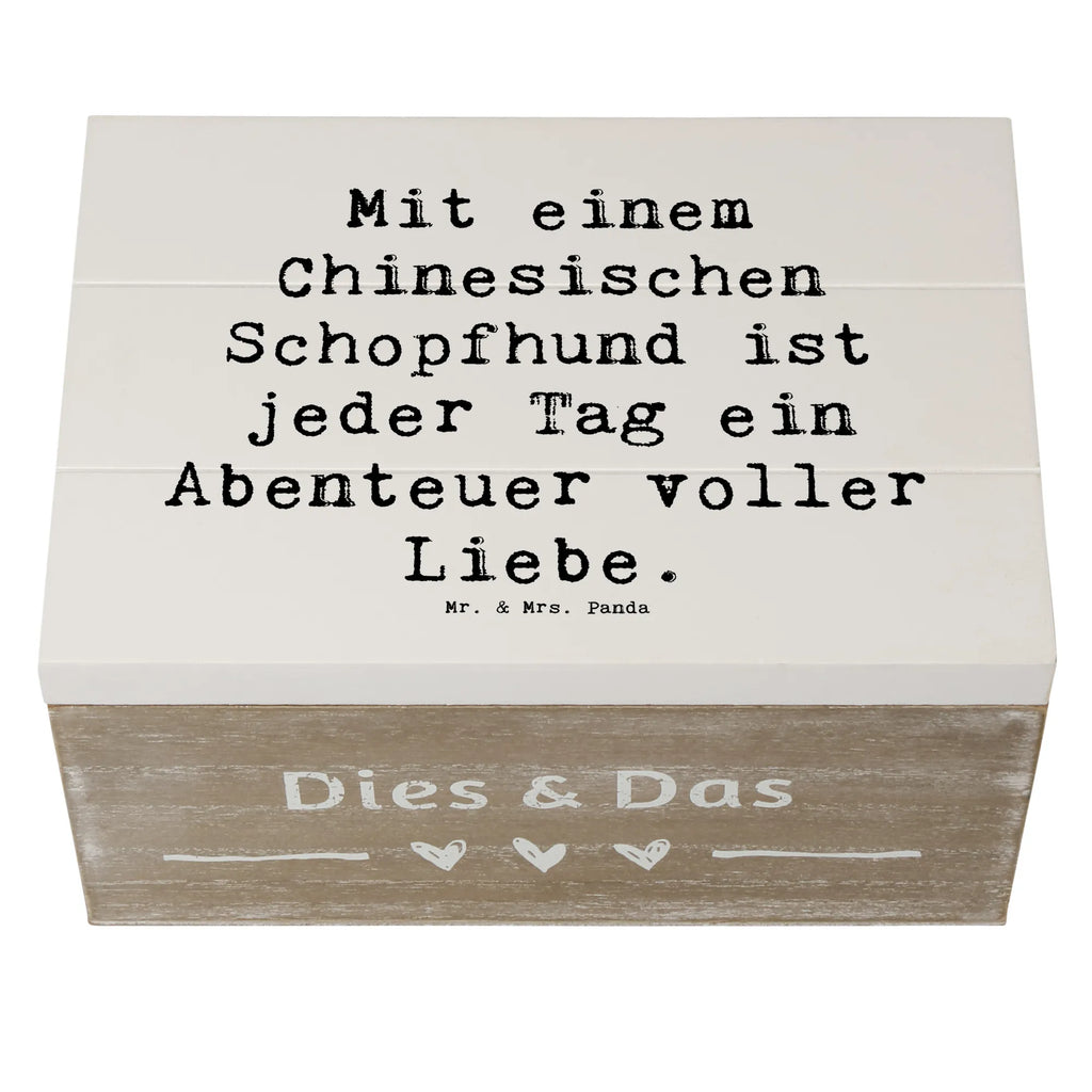 Wooden chest Saying Mit einem Chinesischen Schopfhund ist jeder Tag ein Abenteuer voller Liebe. Geschenkbox, Holzkiste, Kiste, Geschenkdose, Schatzkiste, Schatulle, Truhe, Erinnerungsbox, Erinnerungskiste, XXL, Dekokiste, Aufbewahrungsbox, Hund, Hunderasse, Rassehund, Hundebesitzer, Geschenk, Tierfreund, Schenken, Welpe