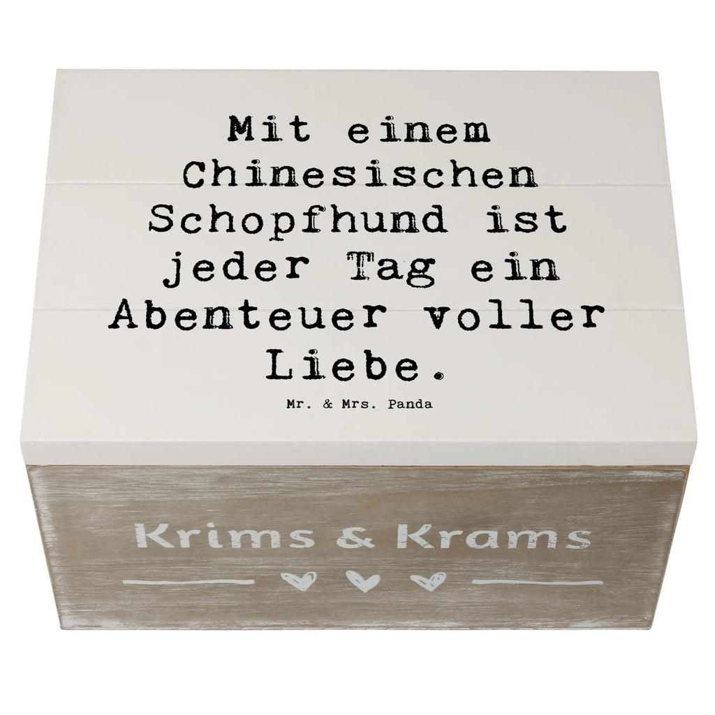 Wooden chest Saying Mit einem Chinesischen Schopfhund ist jeder Tag ein Abenteuer voller Liebe. Geschenkbox, Holzkiste, Kiste, Geschenkdose, Schatzkiste, Schatulle, Truhe, Erinnerungsbox, Erinnerungskiste, XXL, Dekokiste, Aufbewahrungsbox, Hund, Hunderasse, Rassehund, Hundebesitzer, Geschenk, Tierfreund, Schenken, Welpe