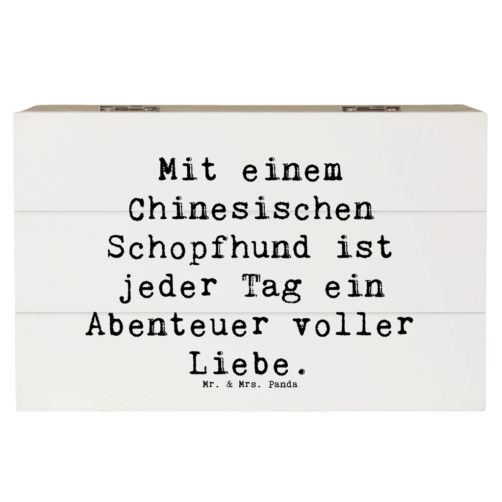 Wooden chest Saying Mit einem Chinesischen Schopfhund ist jeder Tag ein Abenteuer voller Liebe. Geschenkbox, Holzkiste, Kiste, Geschenkdose, Schatzkiste, Schatulle, Truhe, Erinnerungsbox, Erinnerungskiste, XXL, Dekokiste, Aufbewahrungsbox, Hund, Hunderasse, Rassehund, Hundebesitzer, Geschenk, Tierfreund, Schenken, Welpe