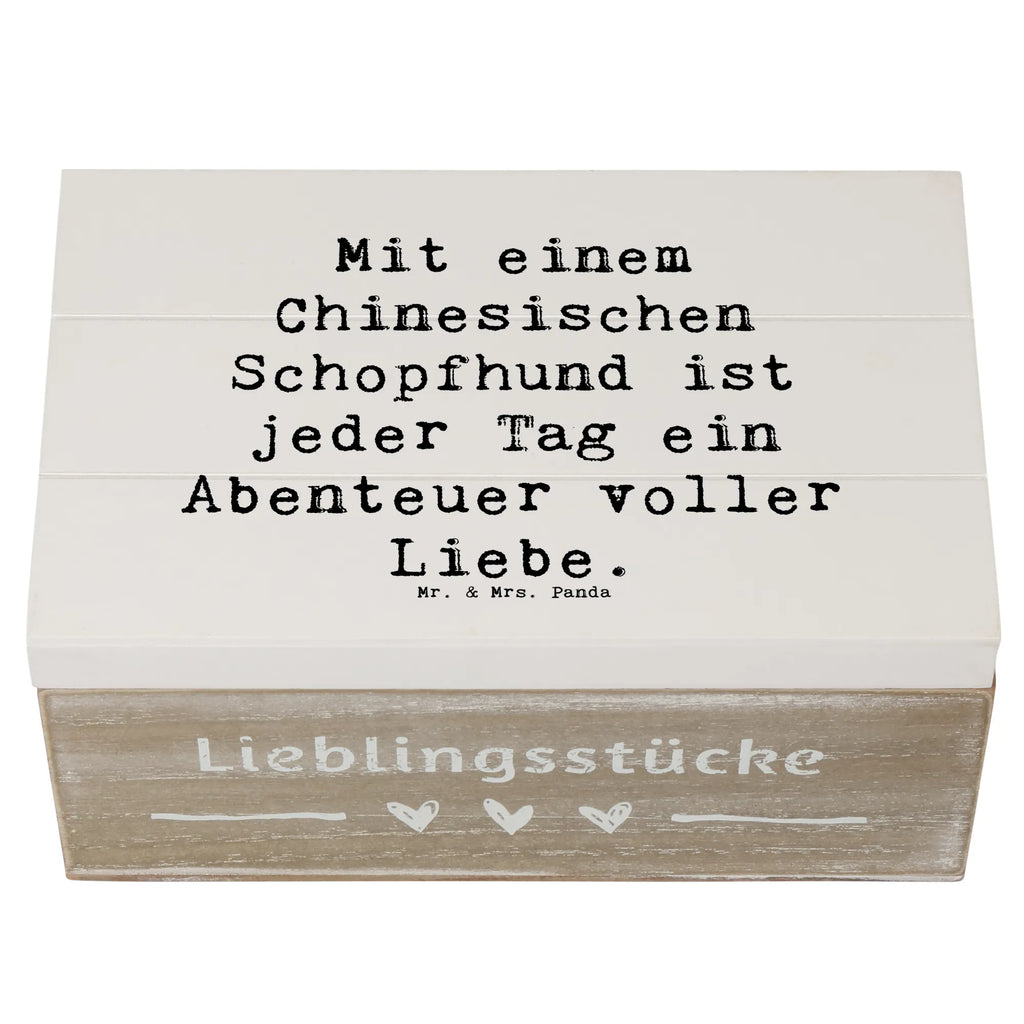 Wooden chest Saying Mit einem Chinesischen Schopfhund ist jeder Tag ein Abenteuer voller Liebe. Geschenkbox, Holzkiste, Kiste, Geschenkdose, Schatzkiste, Schatulle, Truhe, Erinnerungsbox, Erinnerungskiste, XXL, Dekokiste, Aufbewahrungsbox, Hund, Hunderasse, Rassehund, Hundebesitzer, Geschenk, Tierfreund, Schenken, Welpe