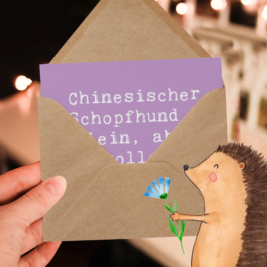 Deluxe Karte Spruch Chinesischer Schopfhund Liebe Klappkarte, Karte, Grußkarte, Glückwunschkarte, Einladungskarte, Hochzeitskarte, Hochwertige Klappkarte, Hochwertige Grußkarte, Geburtstagskarte, Hund, Hunderasse, Rassehund, Hundebesitzer, Geschenk, Tierfreund, Schenken, Welpe