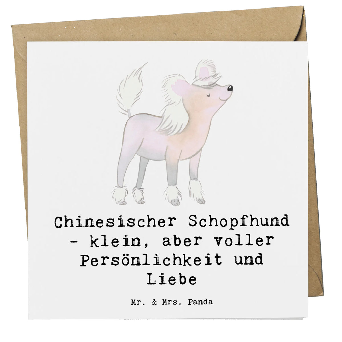 Deluxe Karte Chinesischer Schopfhund Liebe Grußkarte, anlasskarte, Klappkarte, doppelkarte, faltkarte, Glückwunschkarte, Geschenk, Schenken, Hund, Hunderasse, Rassehund, Hundebesitzer, Tierfreund, Welpe