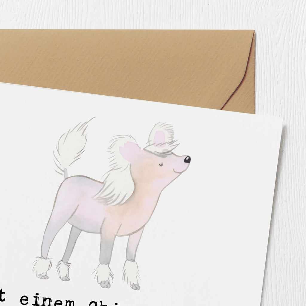 Deluxe Karte Chinesischer Schopfhund Abenteuer Grußkarte, Geburtstagskarte, Hochzeitskarte, Glückwunschkarte, Hochwertige Klappkarte, Karte, Klappkarte, Hochwertige Grußkarte, Einladungskarte, Hund, Hunderasse, Rassehund, Hundebesitzer, Geschenk, Tierfreund, Schenken, Welpe