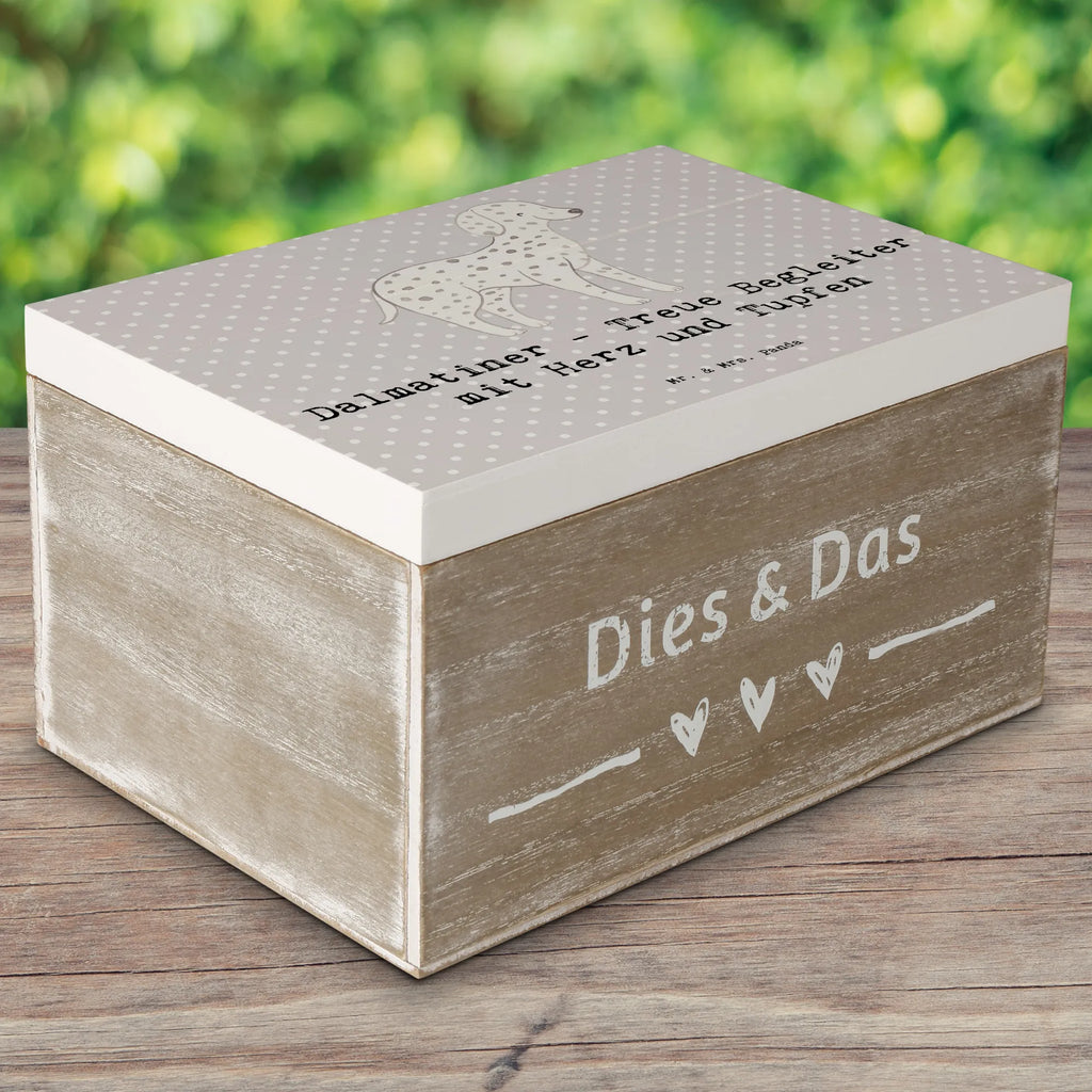 Wooden chest Dalmatiner - Treue Begleiter mit Herz und Tupfen Aufbewahrungsbox, XXL, Schatulle, Schatzkiste, Kiste, Holzkiste, Erinnerungskiste, Erinnerungsbox, Truhe, Geschenkdose, Geschenkbox, Dekokiste, Hund, Hunderasse, Rassehund, Hundebesitzer, Geschenk, Tierfreund, Schenken, Welpe