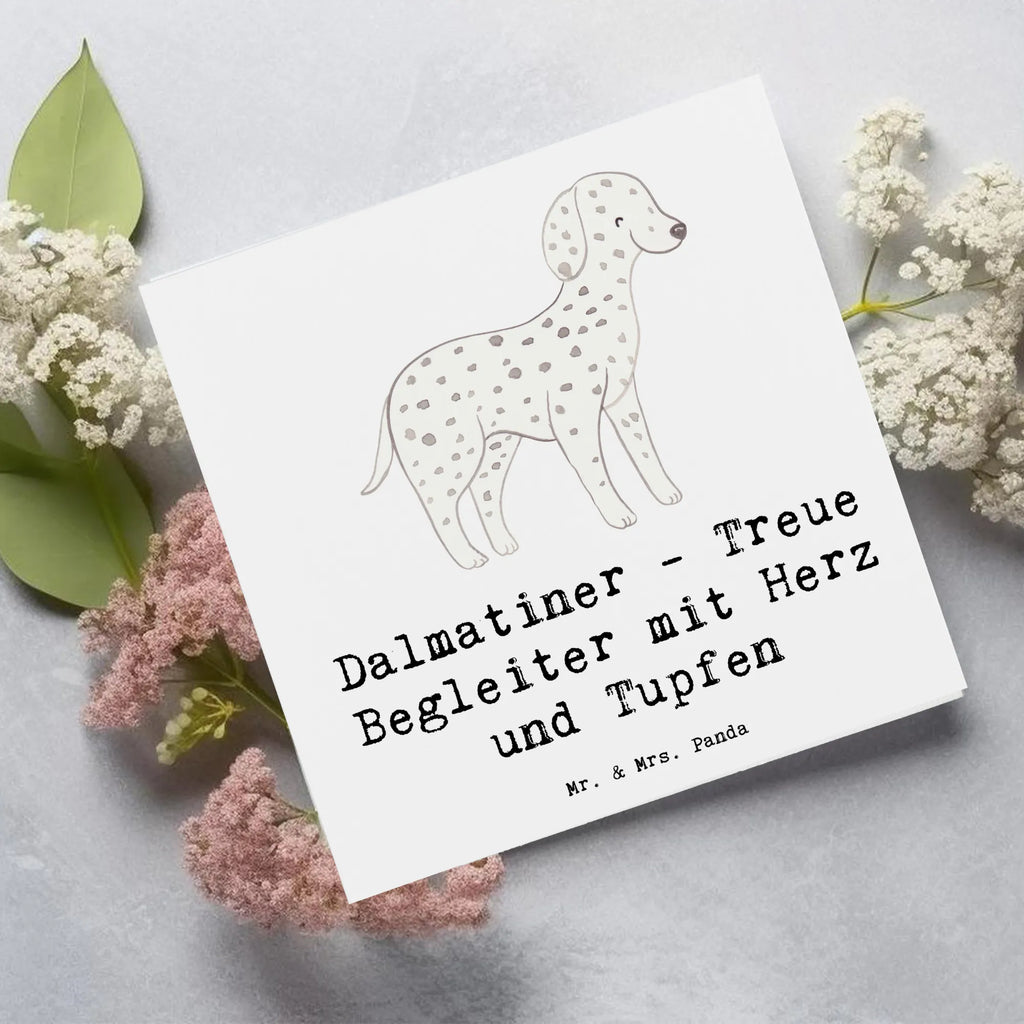 Deluxe Card Dalmatiner - Treue Begleiter mit Herz und Tupfen Grußkarte, Hochwertige Klappkarte, Glückwunschkarte, Hochwertige Grußkarte, Karte, Klappkarte, Hochzeitskarte, Geburtstagskarte, Einladungskarte, Hund, Hunderasse, Rassehund, Hundebesitzer, Geschenk, Tierfreund, Schenken, Welpe