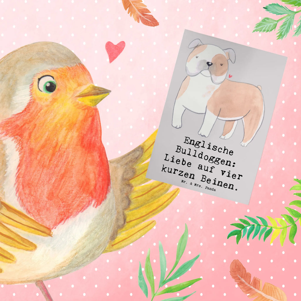 Greetings card Englische Bulldoggen: Liebe auf vier kurzen Beinen. Grußkarte, Geburtstagskarte, Ansichtskarten, Glückwunschkarte, Karte, Einladungskarte, Hochzeitskarte, Klappkarte, Hund, Hunderasse, Rassehund, Hundebesitzer, Geschenk, Tierfreund, Schenken, Welpe