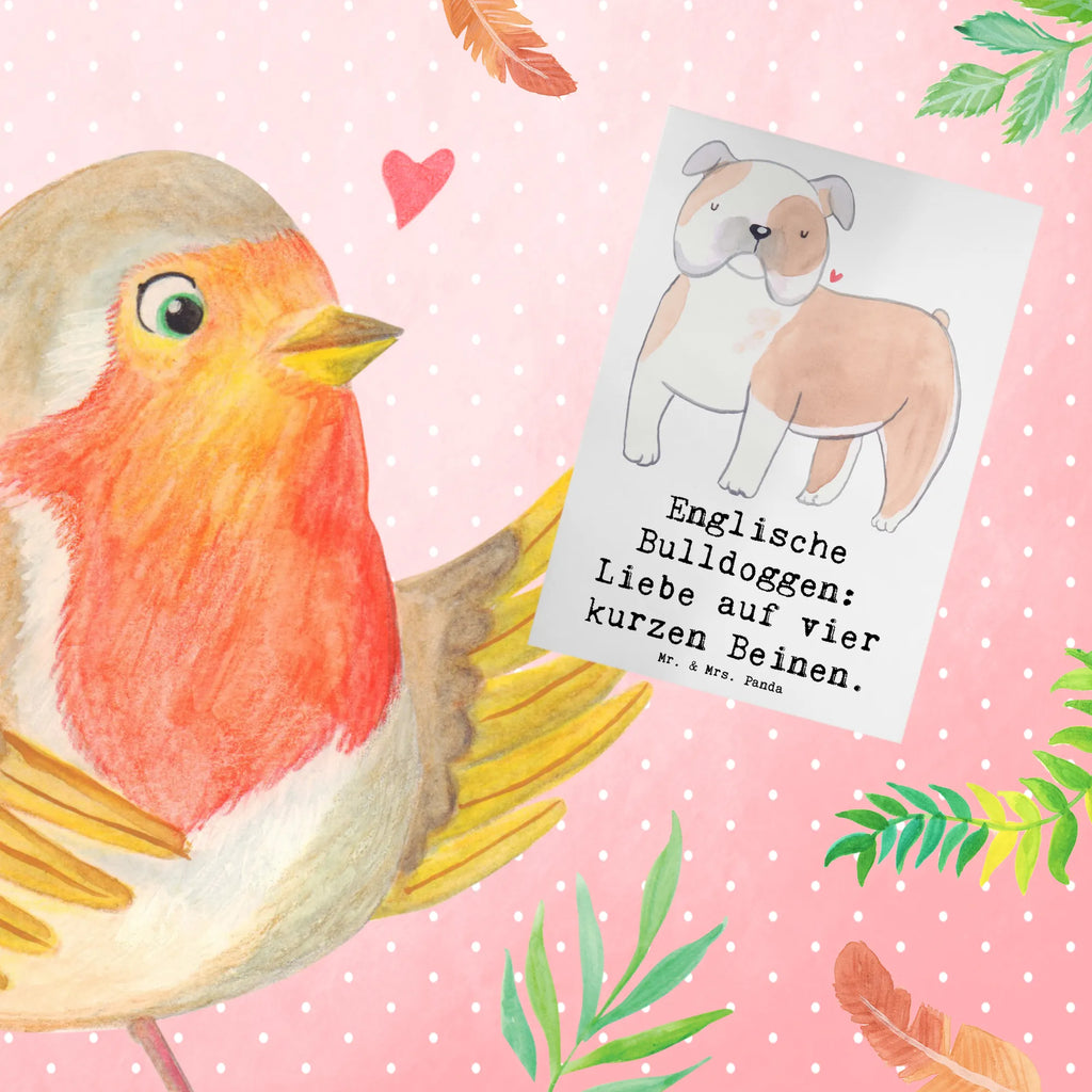 Greetings card Englische Bulldoggen: Liebe auf vier kurzen Beinen. Grußkarte, Geburtstagskarte, Ansichtskarten, Glückwunschkarte, Karte, Einladungskarte, Hochzeitskarte, Klappkarte, Hund, Hunderasse, Rassehund, Hundebesitzer, Geschenk, Tierfreund, Schenken, Welpe