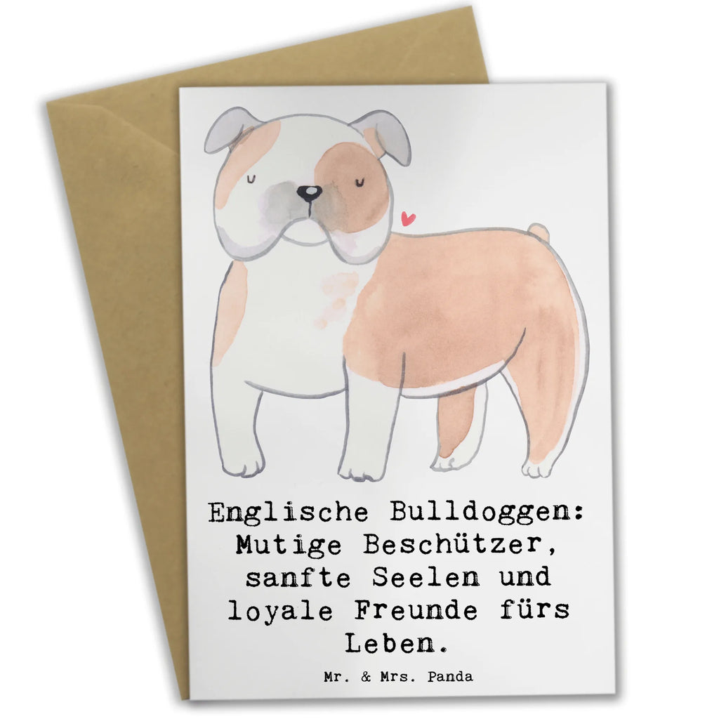 Greetings card Englische Bulldoggen: Mutige Beschützer, sanfte Seelen und loyale Freunde fürs Leben. Ansichtskarten, Hochzeitskarte, Grußkarte, Glückwunschkarte, Karte, Geburtstagskarte, Klappkarte, Einladungskarte, Hund, Hunderasse, Rassehund, Hundebesitzer, Geschenk, Tierfreund, Schenken, Welpe