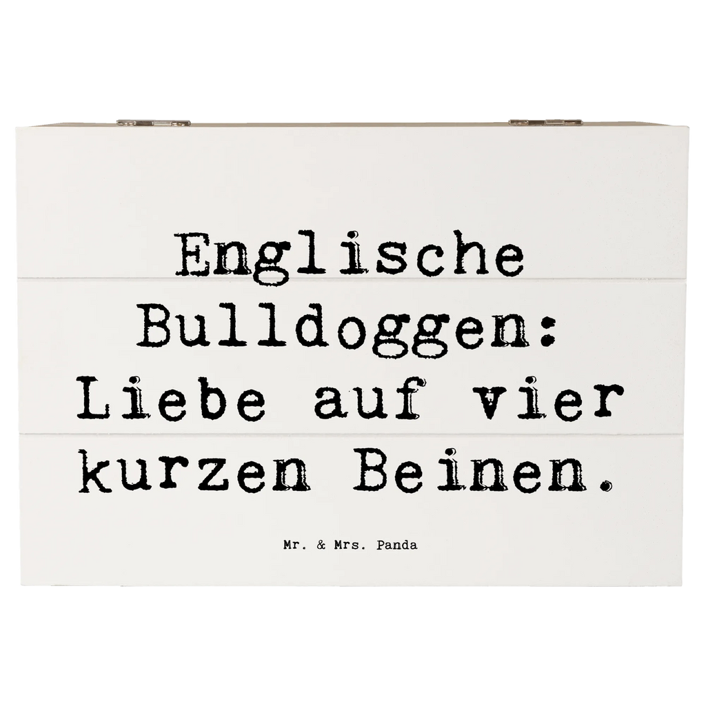 Wooden chest Saying Englische Bulldoggen: Liebe auf vier kurzen Beinen. Erinnerungsbox, Schatulle, Dekokiste, Geschenkdose, XXL, Holzkiste, Schatzkiste, Truhe, Kiste, Erinnerungskiste, Aufbewahrungsbox, Geschenkbox, Hund, Hunderasse, Rassehund, Hundebesitzer, Geschenk, Tierfreund, Schenken, Welpe