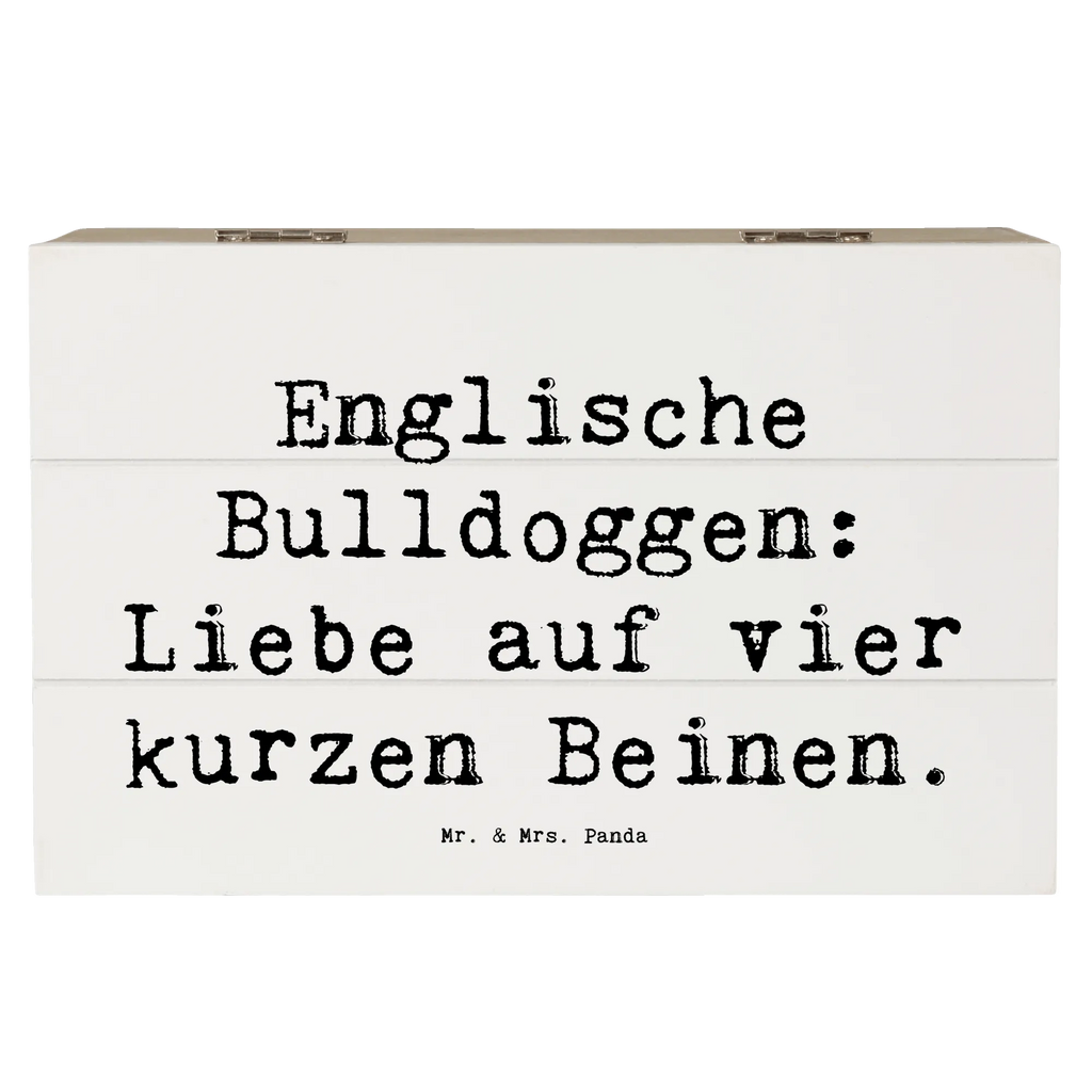 Wooden chest Saying Englische Bulldoggen: Liebe auf vier kurzen Beinen. Erinnerungsbox, Schatulle, Dekokiste, Geschenkdose, XXL, Holzkiste, Schatzkiste, Truhe, Kiste, Erinnerungskiste, Aufbewahrungsbox, Geschenkbox, Hund, Hunderasse, Rassehund, Hundebesitzer, Geschenk, Tierfreund, Schenken, Welpe