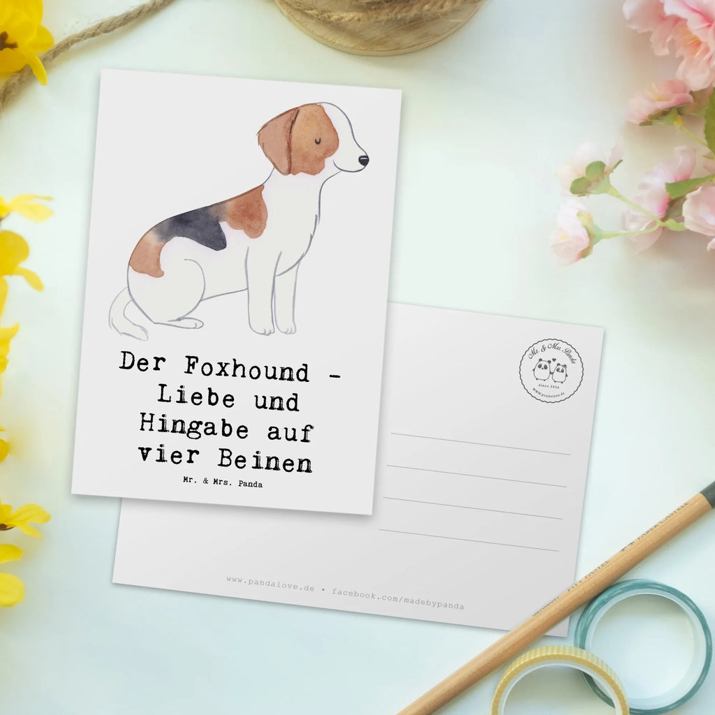 Postkarte Liebevoller Foxhound Dankeskarte, Ansichtskarte, Ansichtskarten, Geschenkkarte, Geburtstagskarte, Karte, Einladung Geburtstag, Grußkarte, Einladungskarten Geburtstag, Postkarte, Einladung, Einladungskarte, Hund, Hunderasse, Rassehund, Hundebesitzer, Geschenk, Tierfreund, Schenken, Welpe