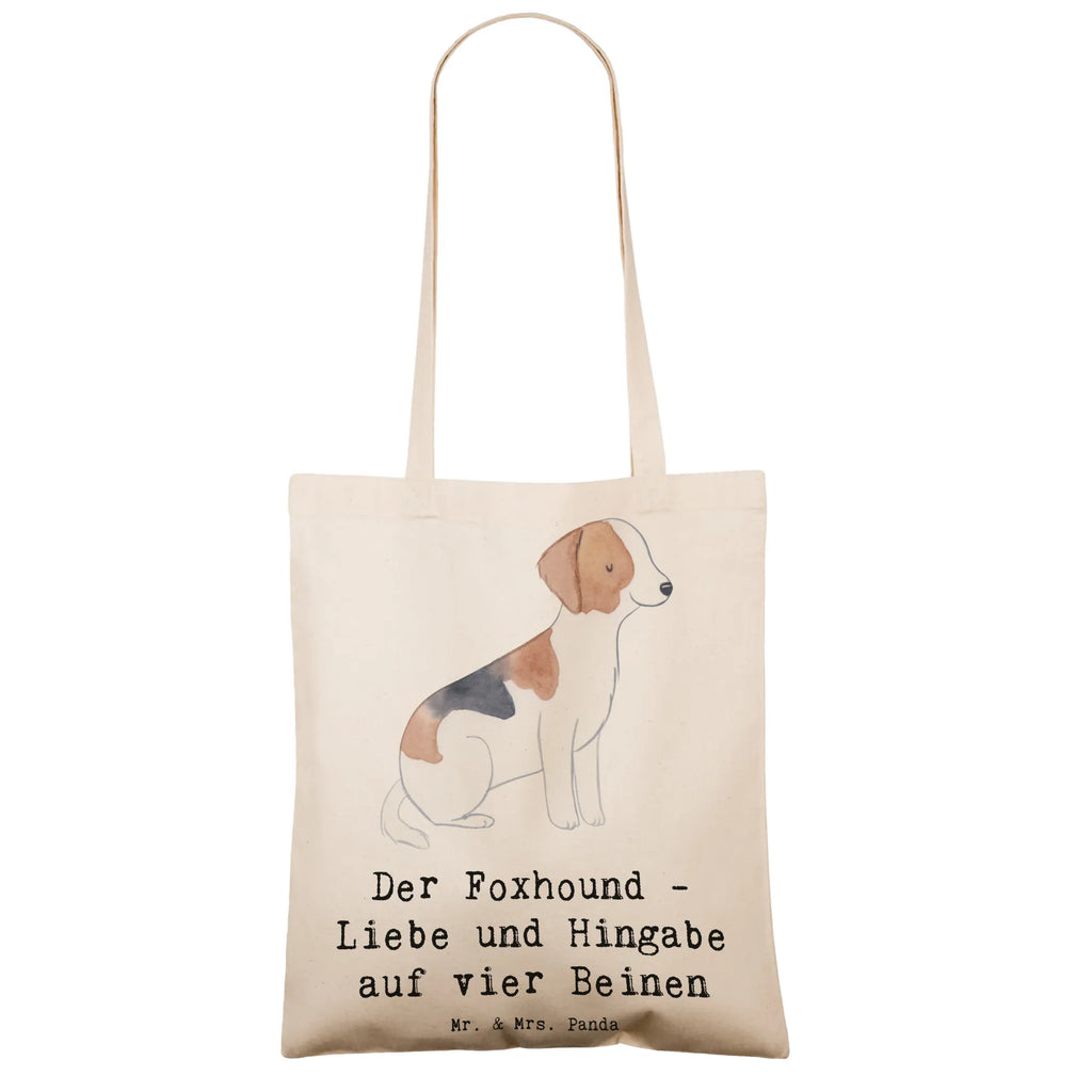 Tote bag Der Foxhound - Liebe und Hingabe auf vier Beinen Laptoptasche, Jutebeutel, Beutel, Stoffbeutel, Einkaufstüte, Jutetasche, Badetasche, Schultertasche, Einkaufstasche, Beuteltasche, Umhängetasche, Stofftasche, Shopper, Tragetasche, Strandtasche, Tasche, Hund, Hunderasse, Rassehund, Hundebesitzer, Geschenk, Tierfreund, Schenken, Welpe