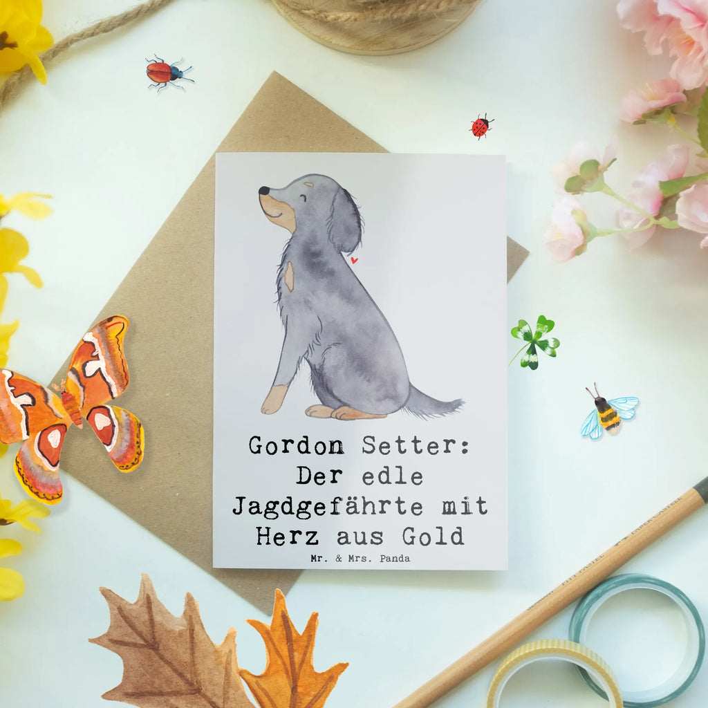 Grußkarte Gordon Setter Klappkarte, Ansichtskarten, Karte, Glückwunschkarte, Hochzeitskarte, Geburtstagskarte, Einladungskarte, Grußkarte, Hund, Hunderasse, Rassehund, Hundebesitzer, Geschenk, Tierfreund, Schenken, Welpe