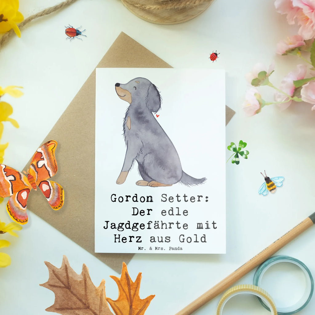 Grußkarte Gordon Setter Klappkarte, Ansichtskarten, Karte, Glückwunschkarte, Hochzeitskarte, Geburtstagskarte, Einladungskarte, Grußkarte, Hund, Hunderasse, Rassehund, Hundebesitzer, Geschenk, Tierfreund, Schenken, Welpe