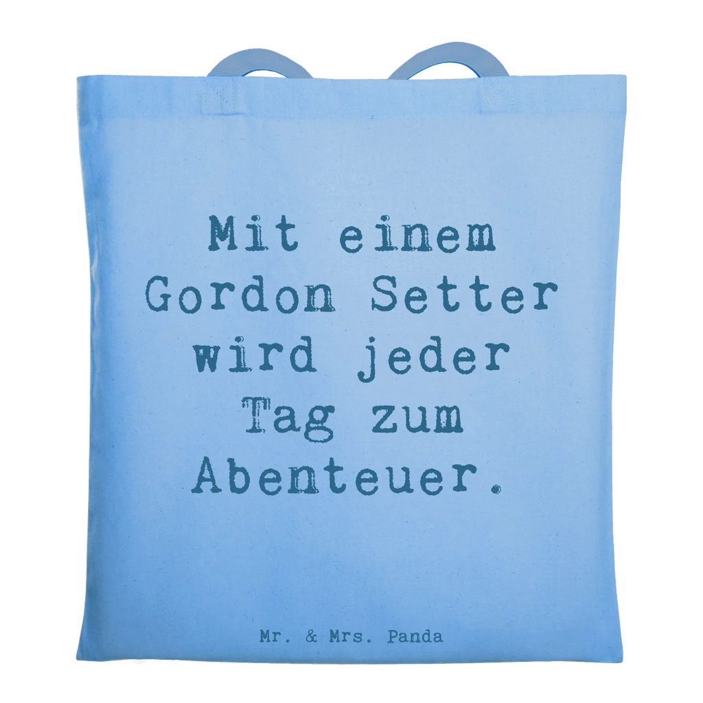 Tote bag Saying Mit einem Gordon Setter wird jeder Tag zum Abenteuer. Beuteltasche, Beutel, Einkaufstasche, Jutebeutel, Stoffbeutel, Tasche, Shopper, Umhängetasche, Strandtasche, Schultertasche, Stofftasche, Tragetasche, Badetasche, Jutetasche, Einkaufstüte, Laptoptasche, Hund, Hunderasse, Rassehund, Hundebesitzer, Geschenk, Tierfreund, Schenken, Welpe