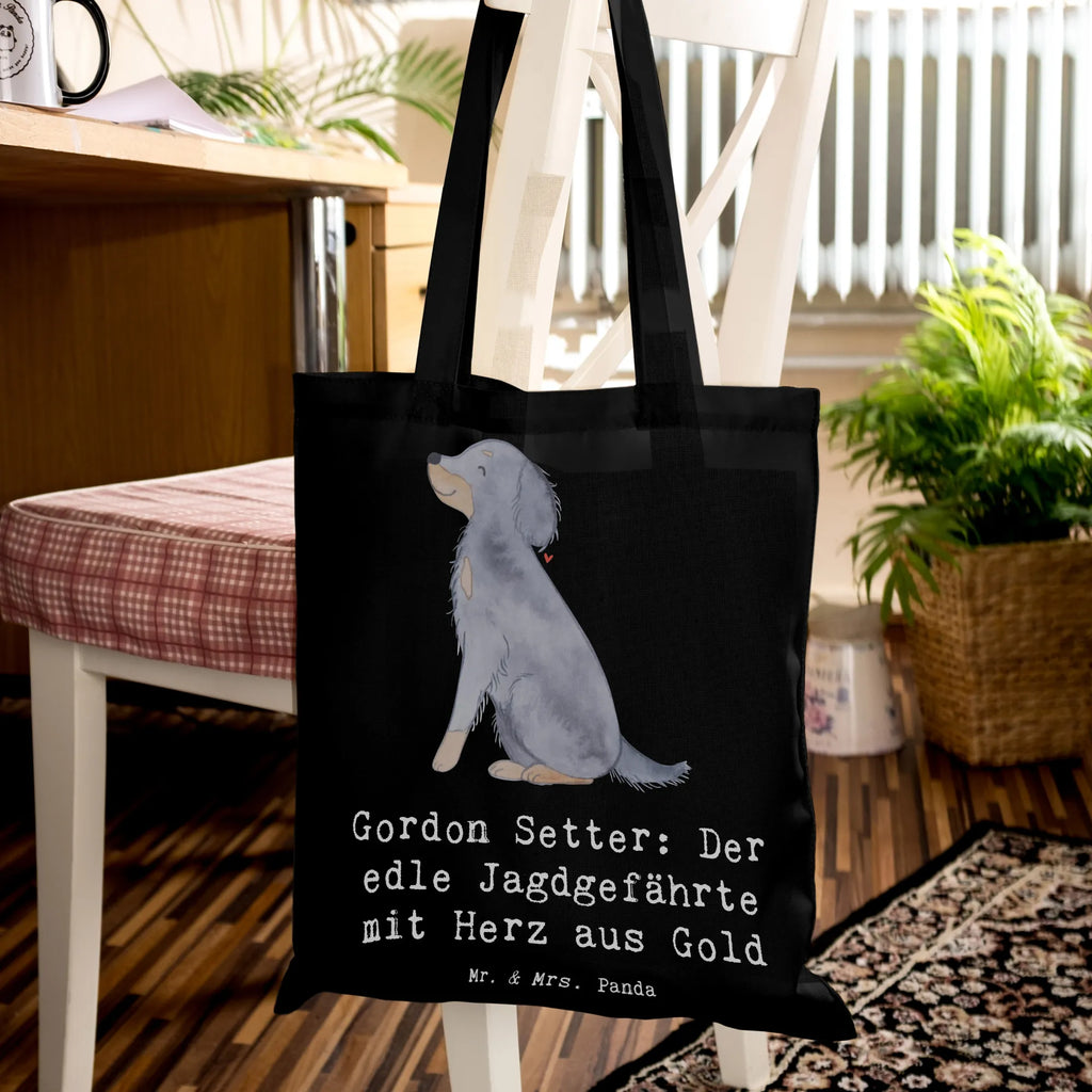Tote bag Gordon Setter: Der edle Jagdgefährte mit Herz aus Gold Jutetasche, Beuteltasche, Schultertasche, Shopper, Umhängetasche, Jutebeutel, Einkaufstüte, Einkaufstasche, Tasche, Strandtasche, Stofftasche, Badetasche, Stoffbeutel, Laptoptasche, Beutel, Tragetasche, Hund, Hunderasse, Rassehund, Hundebesitzer, Geschenk, Tierfreund, Schenken, Welpe