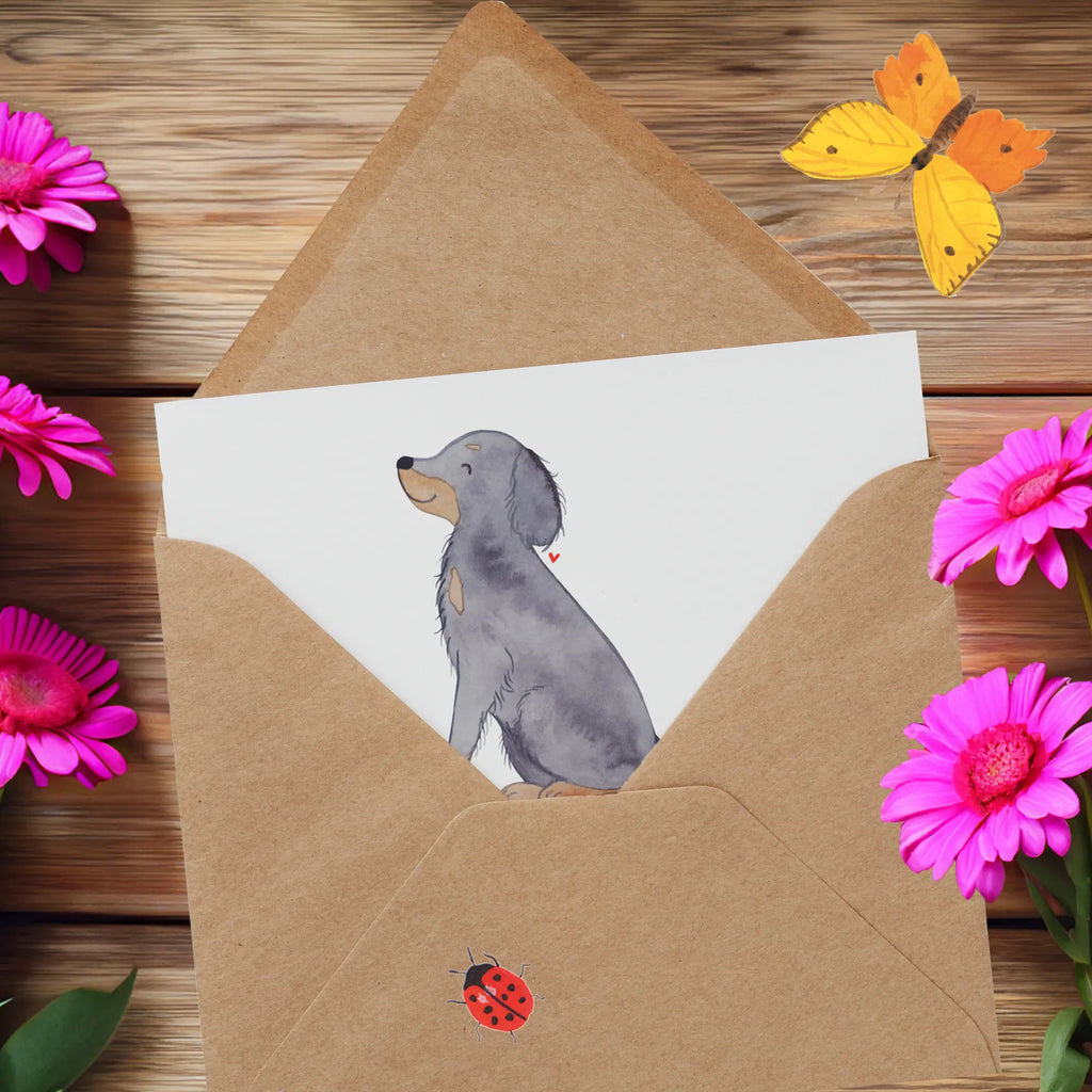 Deluxe Karte Gordon Setter Hochwertige Klappkarte, Klappkarte, Karte, Glückwunschkarte, Einladungskarte, Geburtstagskarte, Hochwertige Grußkarte, Hochzeitskarte, Grußkarte, Hund, Hunderasse, Rassehund, Hundebesitzer, Geschenk, Tierfreund, Schenken, Welpe