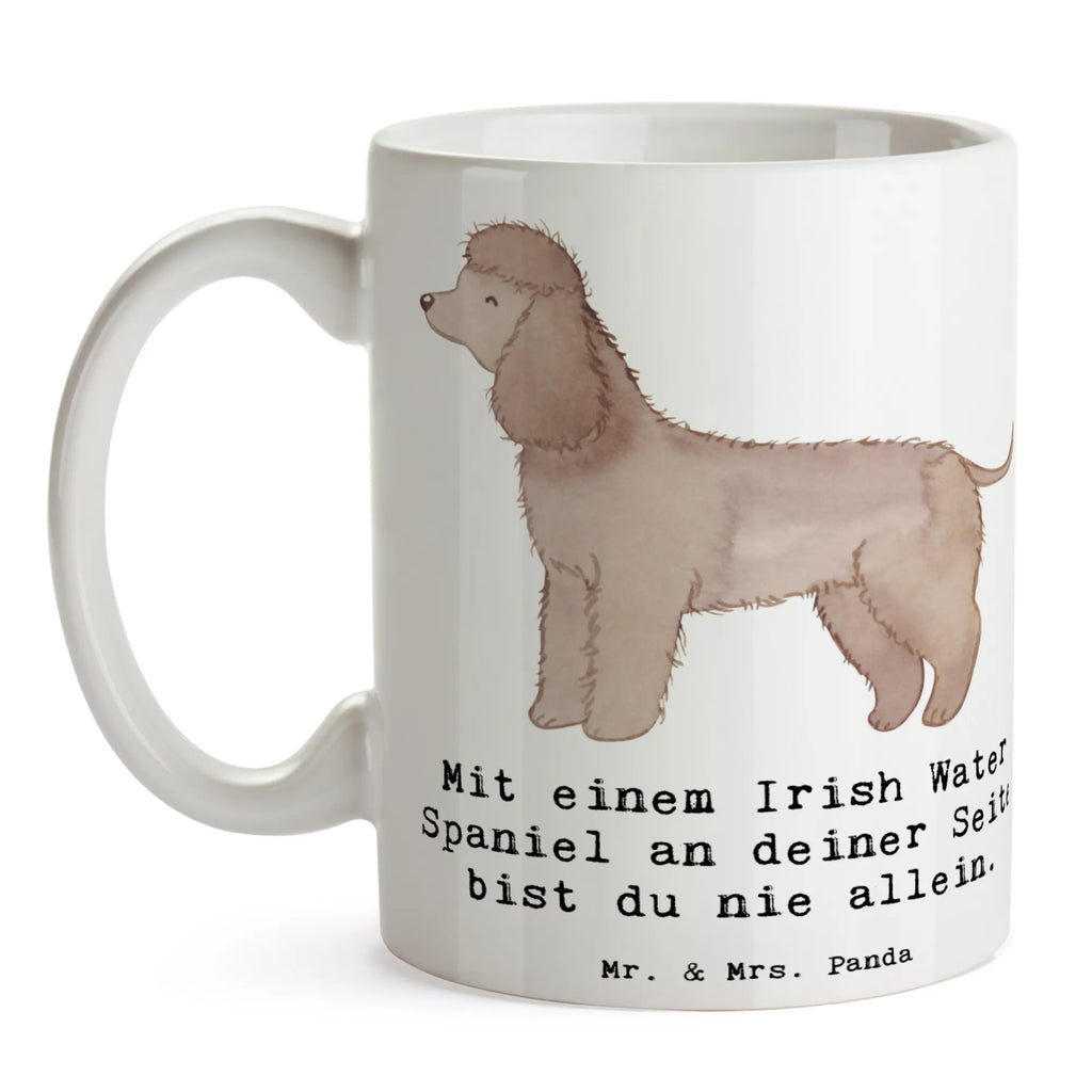 Mug Mit einem Irish Water Spaniel an deiner Seite bist du nie allein. Keramiktasse, Tasse, Porzellantasse, Geschenktasse, Kaffeetasse, Tasse mit Motiven, Bürotasse, Teetasse, Tasse mit Zitaten, Hund, Hunderasse, Rassehund, Hundebesitzer, Geschenk, Tierfreund, Schenken, Welpe