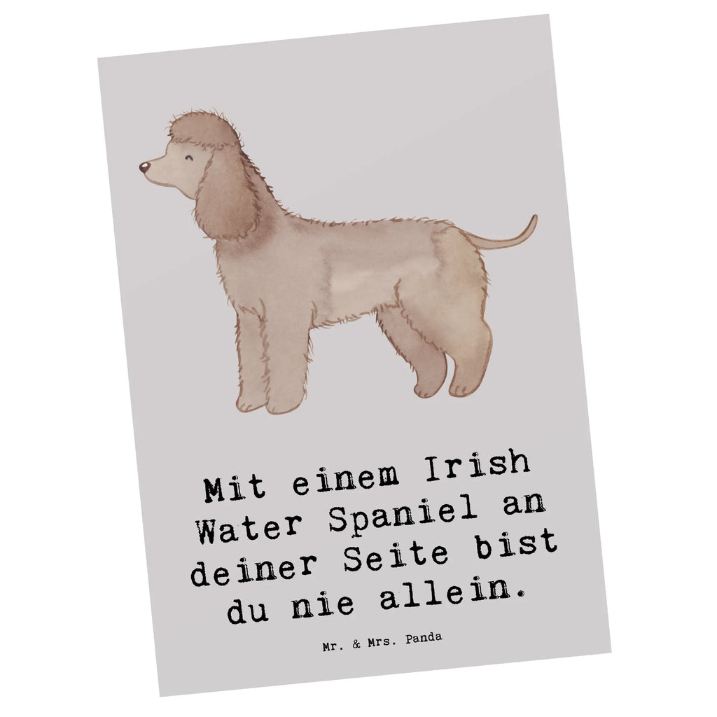 Postcard Mit einem Irish Water Spaniel an deiner Seite bist du nie allein. Ansichtskarten, Postkarte, Einladungskarte, Einladungskarten Geburtstag, Einladung Geburtstag, Dankeskarte, Karte, Einladung, Geschenkkarte, Ansichtskarte, Geburtstagskarte, Grußkarte, Hund, Hunderasse, Rassehund, Hundebesitzer, Geschenk, Tierfreund, Schenken, Welpe