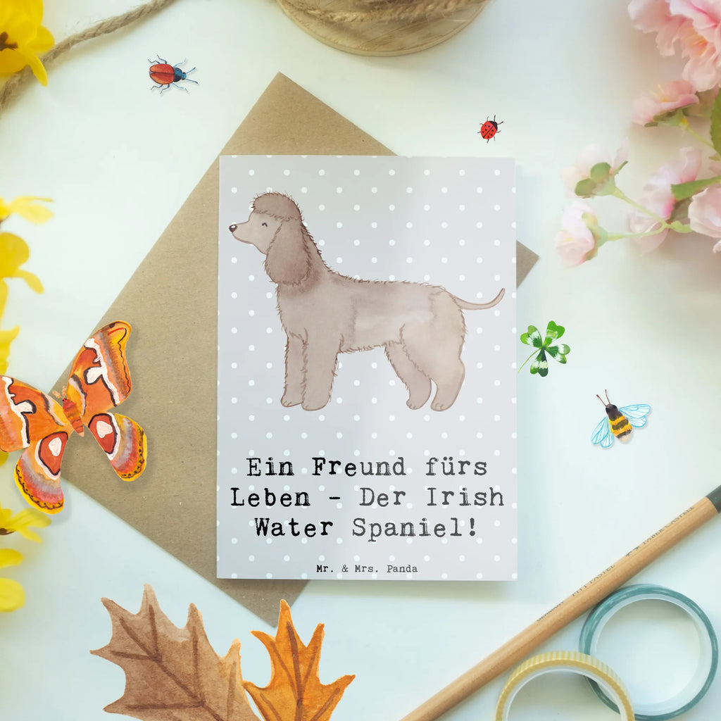 Greetings card Ein Freund fürs Leben - Der Irish Water Spaniel! Geburtstagskarte, Einladungskarte, Glückwunschkarte, Karte, Klappkarte, Hochzeitskarte, Ansichtskarten, Grußkarte, Hund, Hunderasse, Rassehund, Hundebesitzer, Geschenk, Tierfreund, Schenken, Welpe