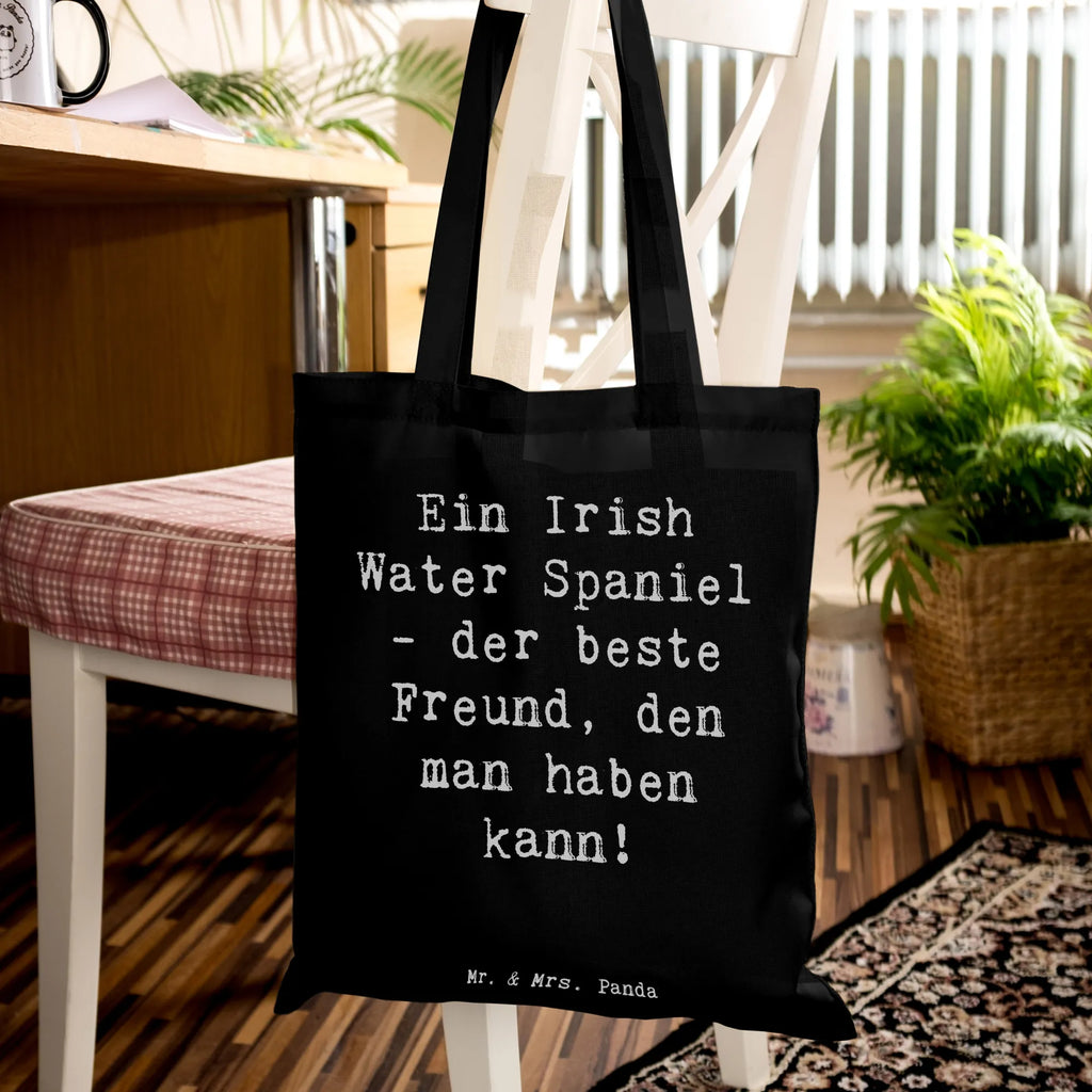 Tragetasche Spruch Irish Water Spaniel Freund Beuteltasche, Beutel, Einkaufstasche, Jutebeutel, Stoffbeutel, Tasche, Shopper, Umhängetasche, Strandtasche, Schultertasche, Stofftasche, Tragetasche, Badetasche, Jutetasche, Einkaufstüte, Laptoptasche, Hund, Hunderasse, Rassehund, Hundebesitzer, Geschenk, Tierfreund, Schenken, Welpe