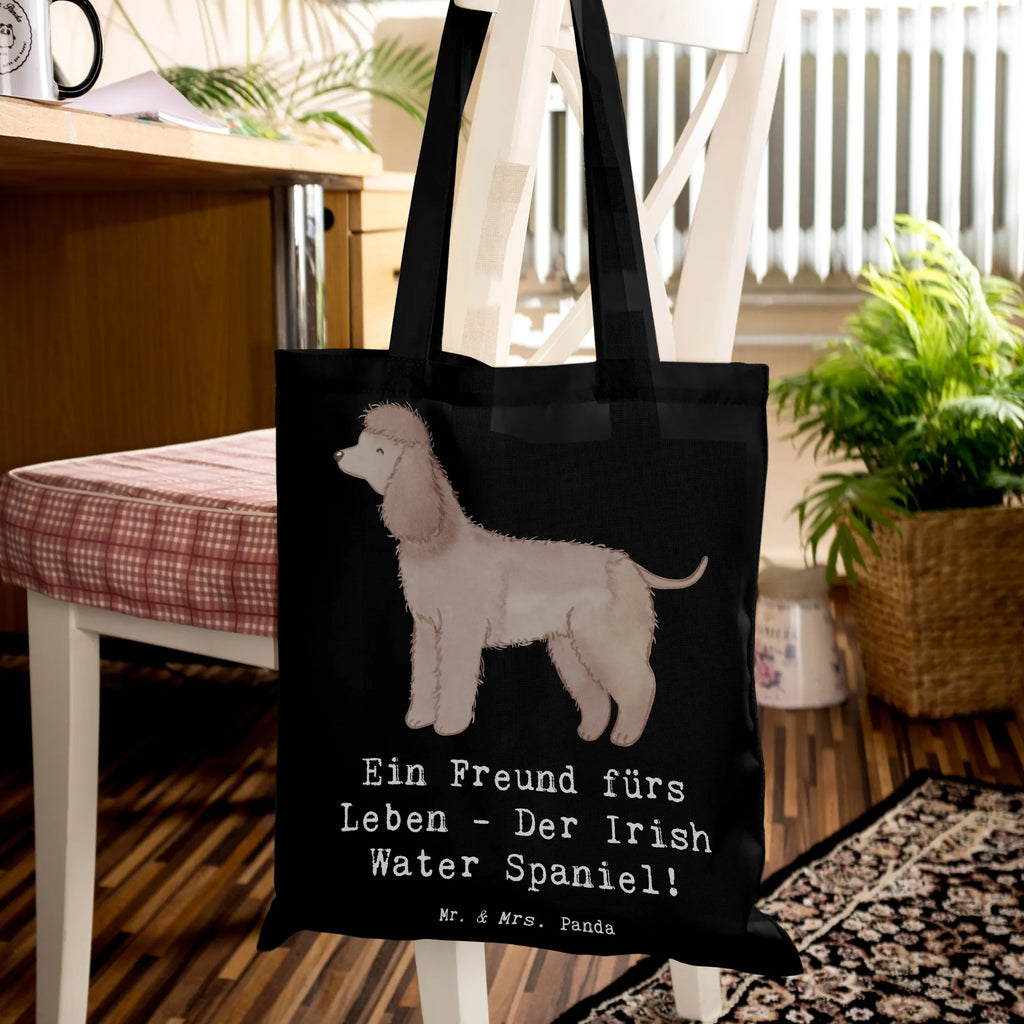 Tragetasche Irish Water Spaniel Freund Beutel, Stofftasche, Jutebeutel, Tragetasche, Shopper, Beuteltasche, Stoffbeutel, Laptoptasche, Strandtasche, Tasche, Einkaufstasche, Umhängetasche, Einkaufstüte, Schultertasche, Jutetasche, Badetasche, Hund, Hunderasse, Rassehund, Hundebesitzer, Geschenk, Tierfreund, Schenken, Welpe