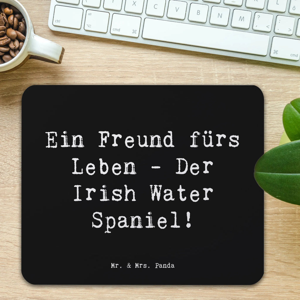 Mouse mat Saying Ein Freund fürs Leben - Der Irish Water Spaniel! Arbeitszimmer, Büroausstattung, Einzigartiges Mauspad, Computer zubehör, Mauspad Büro, PC Zubehör, Designer Mauspad, Mausunterlage, Mauspad, Mousepad, Hund, Hunderasse, Rassehund, Hundebesitzer, Geschenk, Tierfreund, Schenken, Welpe