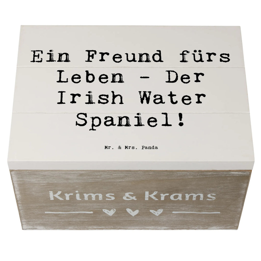 Holzkiste Spruch Irish Water Spaniel Freund XXL, Geschenkbox, Aufbewahrungsbox, Truhe, Erinnerungskiste, Kiste, Geschenkdose, Schatulle, Erinnerungsbox, Holzkiste, Schatzkiste, Dekokiste, Hund, Hunderasse, Rassehund, Hundebesitzer, Geschenk, Tierfreund, Schenken, Welpe