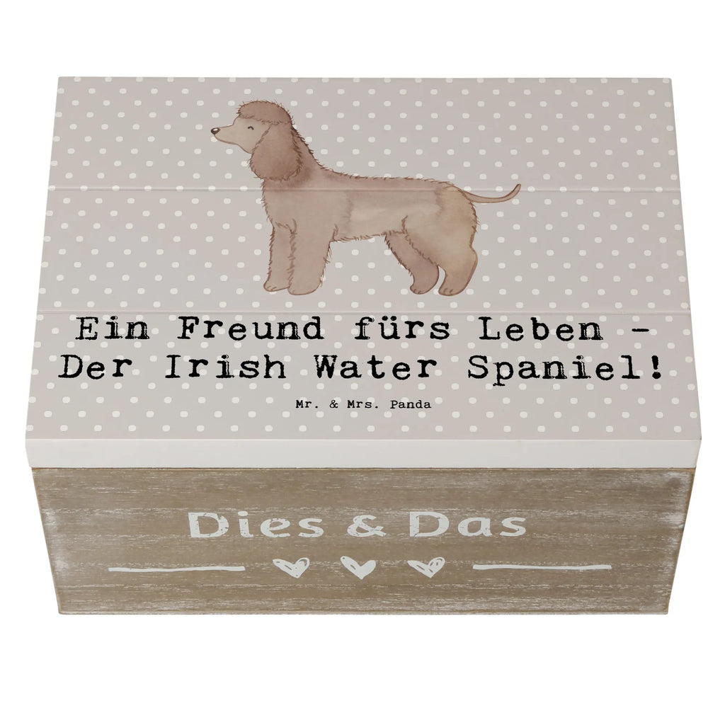 Wooden chest Ein Freund fürs Leben - Der Irish Water Spaniel! Truhe, XXL, Kiste, Aufbewahrungsbox, Geschenkbox, Geschenkdose, Holzkiste, Schatzkiste, Dekokiste, Schatulle, Erinnerungskiste, Erinnerungsbox, Hund, Hunderasse, Rassehund, Hundebesitzer, Geschenk, Tierfreund, Schenken, Welpe