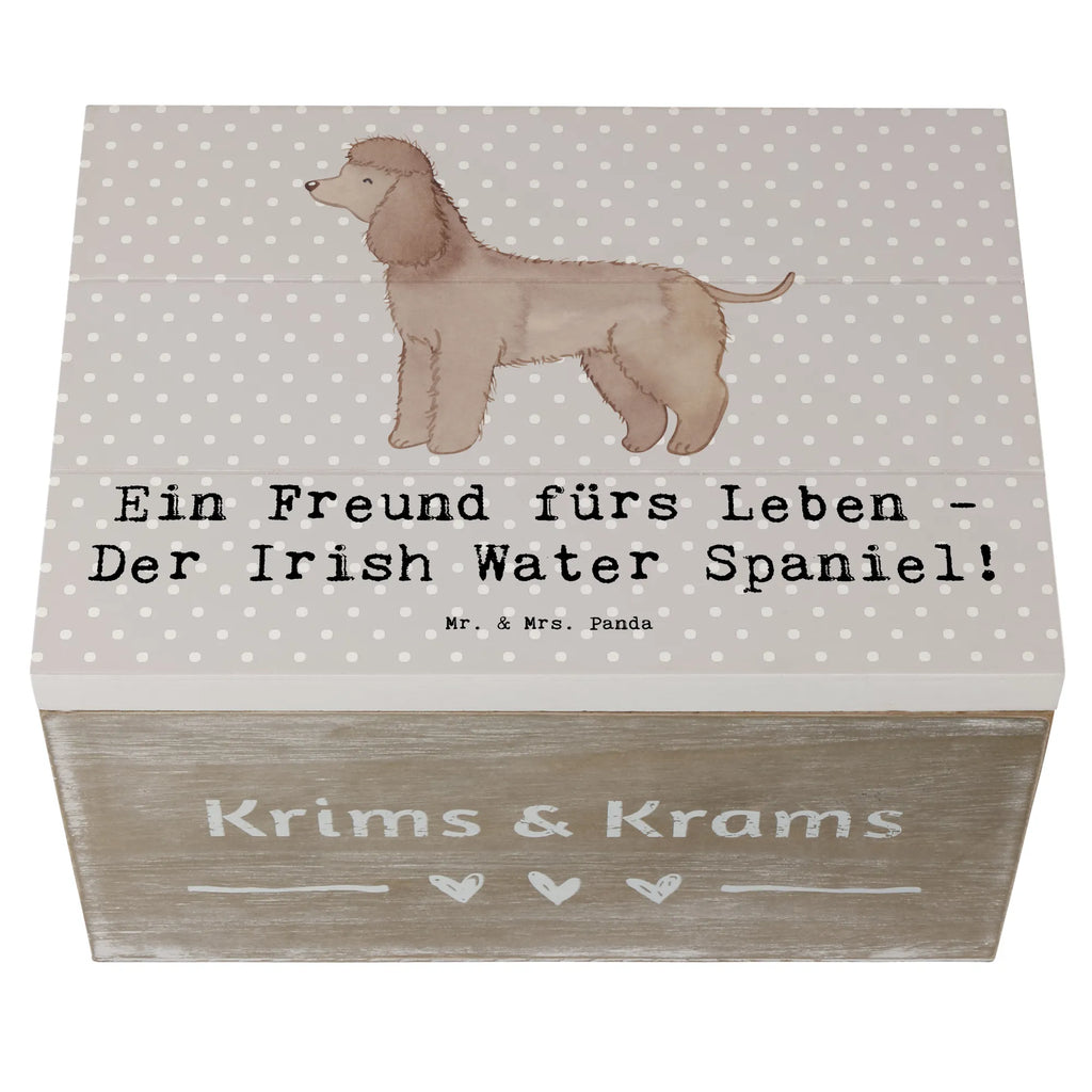 Wooden chest Ein Freund fürs Leben - Der Irish Water Spaniel! Truhe, XXL, Kiste, Aufbewahrungsbox, Geschenkbox, Geschenkdose, Holzkiste, Schatzkiste, Dekokiste, Schatulle, Erinnerungskiste, Erinnerungsbox, Hund, Hunderasse, Rassehund, Hundebesitzer, Geschenk, Tierfreund, Schenken, Welpe