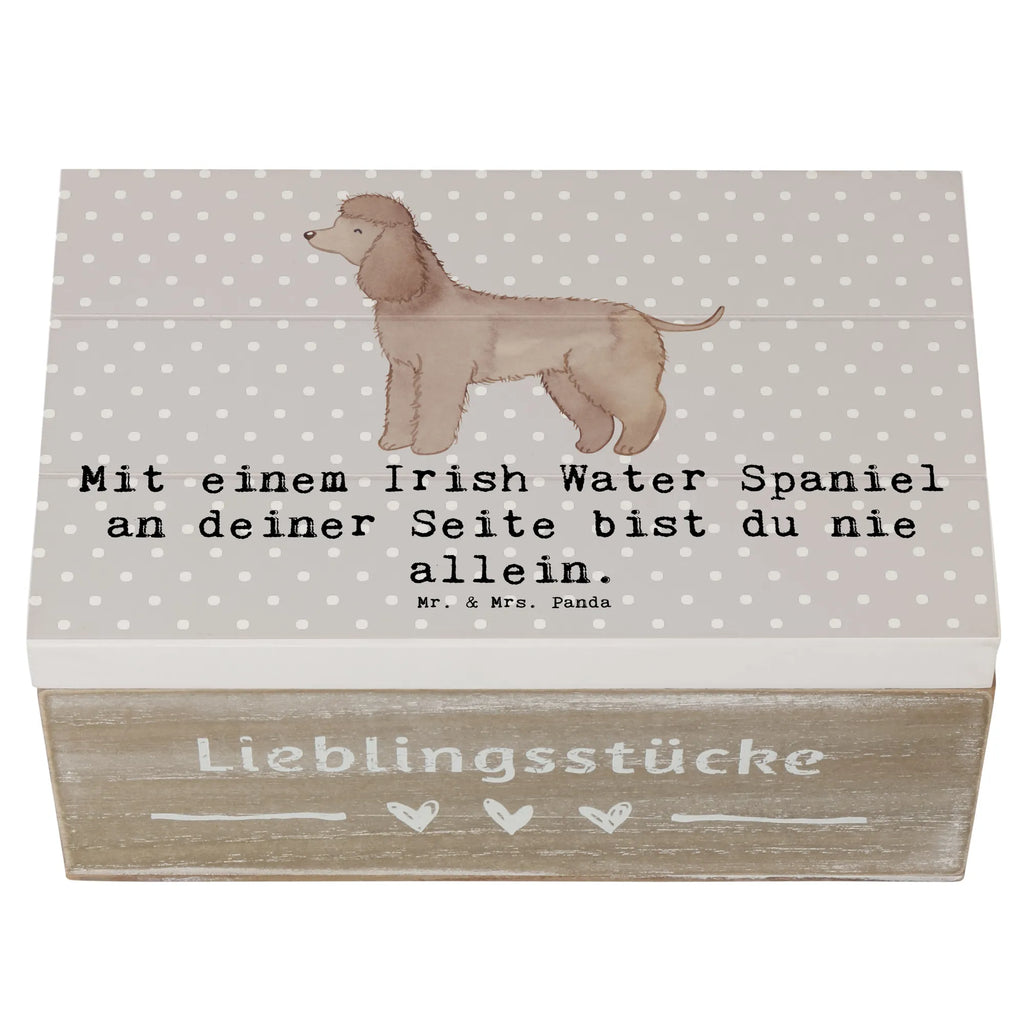 Wooden chest Mit einem Irish Water Spaniel an deiner Seite bist du nie allein. Holzkiste, Schatulle, Kiste, Aufbewahrungsbox, Geschenkdose, Erinnerungsbox, XXL, Geschenkbox, Truhe, Dekokiste, Schatzkiste, Erinnerungskiste, Hund, Hunderasse, Rassehund, Hundebesitzer, Geschenk, Tierfreund, Schenken, Welpe