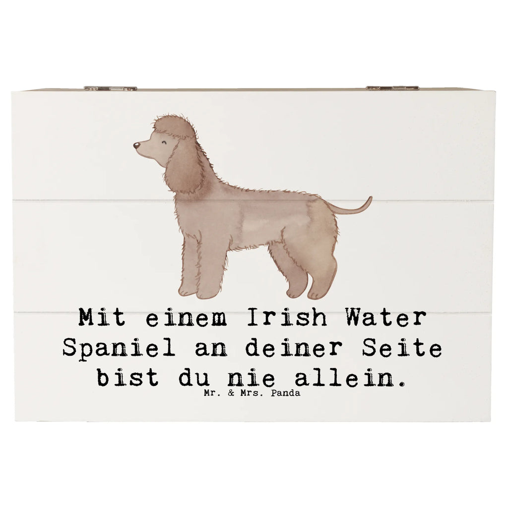 Wooden chest Mit einem Irish Water Spaniel an deiner Seite bist du nie allein. Holzkiste, Schatulle, Kiste, Aufbewahrungsbox, Geschenkdose, Erinnerungsbox, XXL, Geschenkbox, Truhe, Dekokiste, Schatzkiste, Erinnerungskiste, Hund, Hunderasse, Rassehund, Hundebesitzer, Geschenk, Tierfreund, Schenken, Welpe