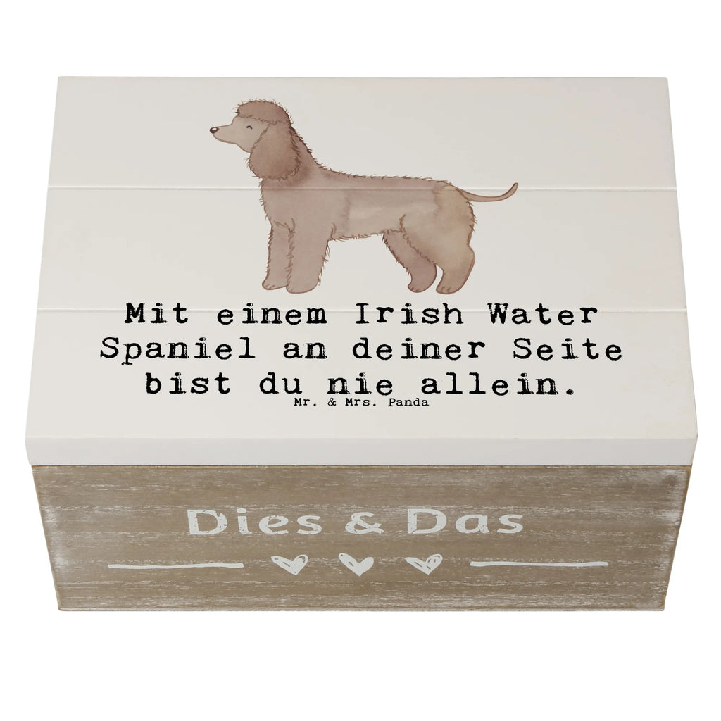 Wooden chest Mit einem Irish Water Spaniel an deiner Seite bist du nie allein. Holzkiste, Schatulle, Kiste, Aufbewahrungsbox, Geschenkdose, Erinnerungsbox, XXL, Geschenkbox, Truhe, Dekokiste, Schatzkiste, Erinnerungskiste, Hund, Hunderasse, Rassehund, Hundebesitzer, Geschenk, Tierfreund, Schenken, Welpe