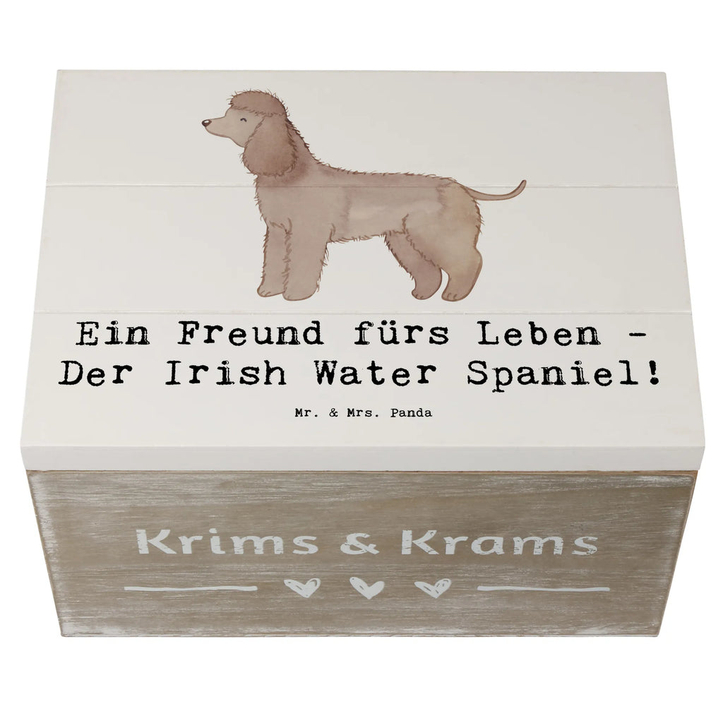 Wooden chest Ein Freund fürs Leben - Der Irish Water Spaniel! Truhe, XXL, Kiste, Aufbewahrungsbox, Geschenkbox, Geschenkdose, Holzkiste, Schatzkiste, Dekokiste, Schatulle, Erinnerungskiste, Erinnerungsbox, Hund, Hunderasse, Rassehund, Hundebesitzer, Geschenk, Tierfreund, Schenken, Welpe