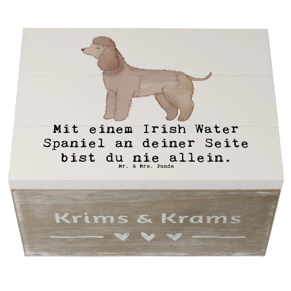 Wooden chest Mit einem Irish Water Spaniel an deiner Seite bist du nie allein. Holzkiste, Schatulle, Kiste, Aufbewahrungsbox, Geschenkdose, Erinnerungsbox, XXL, Geschenkbox, Truhe, Dekokiste, Schatzkiste, Erinnerungskiste, Hund, Hunderasse, Rassehund, Hundebesitzer, Geschenk, Tierfreund, Schenken, Welpe