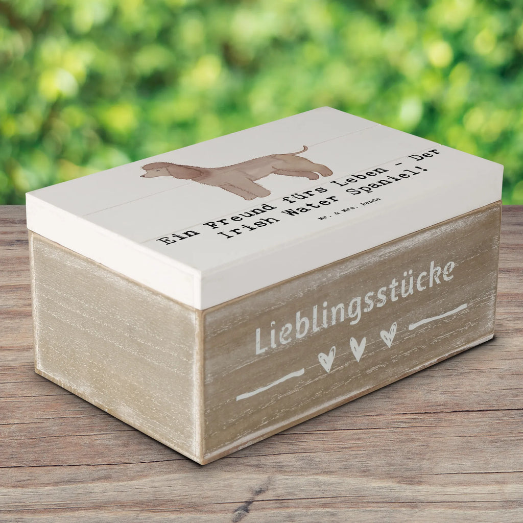 Wooden chest Ein Freund fürs Leben - Der Irish Water Spaniel! Truhe, XXL, Kiste, Aufbewahrungsbox, Geschenkbox, Geschenkdose, Holzkiste, Schatzkiste, Dekokiste, Schatulle, Erinnerungskiste, Erinnerungsbox, Hund, Hunderasse, Rassehund, Hundebesitzer, Geschenk, Tierfreund, Schenken, Welpe