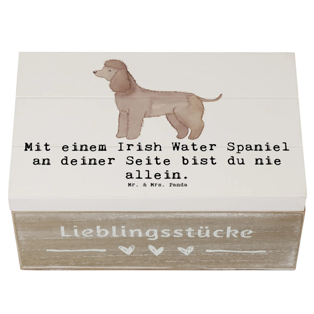Wooden chest Mit einem Irish Water Spaniel an deiner Seite bist du nie allein. Holzkiste, Schatulle, Kiste, Aufbewahrungsbox, Geschenkdose, Erinnerungsbox, XXL, Geschenkbox, Truhe, Dekokiste, Schatzkiste, Erinnerungskiste, Hund, Hunderasse, Rassehund, Hundebesitzer, Geschenk, Tierfreund, Schenken, Welpe